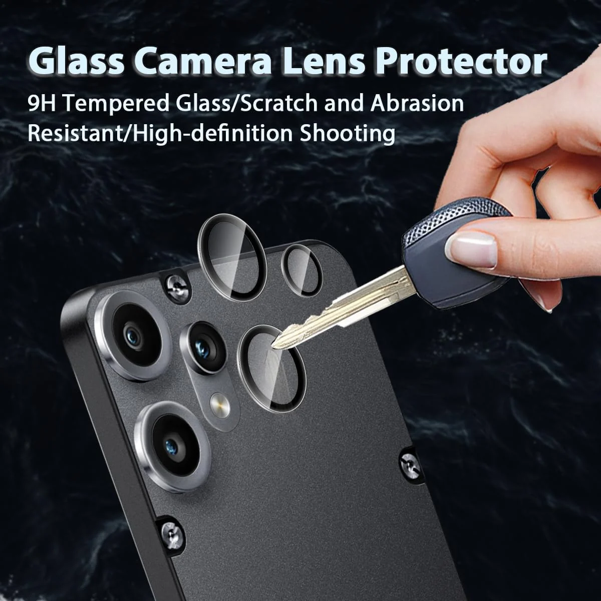 DL3 Mobilak Camera Lens Protector for Nothing CMF Phone 2 Pro 5G Accessories, 9H Tempered Glass Metal Individual Ring Camera Cover Screen Protector, Case Friendly, Anti Scratch - Black