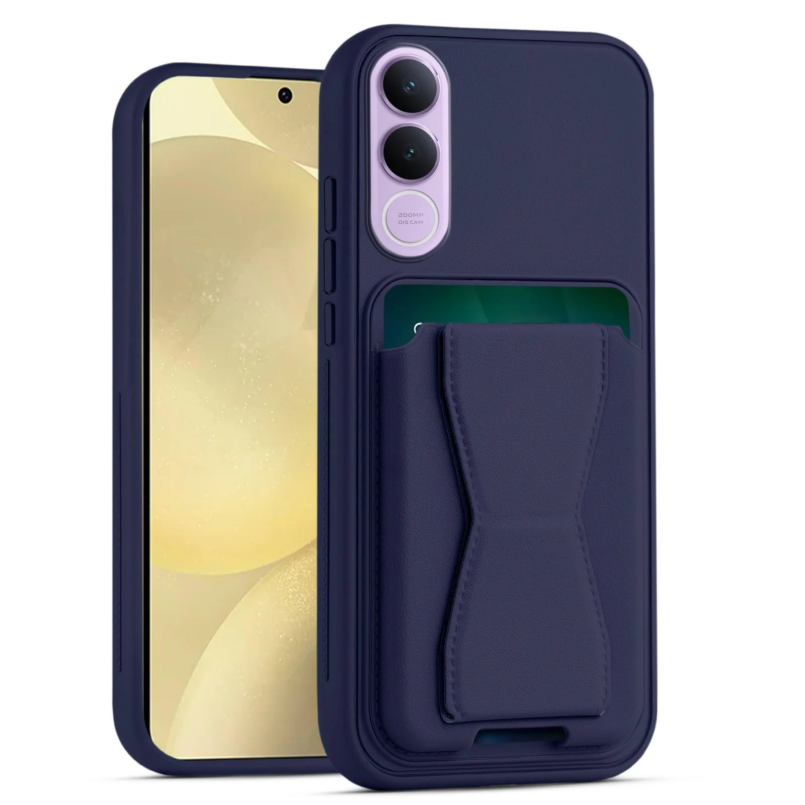Dl3 Mobilak Leather Wallet Case Compatible with VIVO V70 FE, Leather Back Cover With TPU Frame, Shockproof Protective Phone Case with Card Holder Stand - Brown