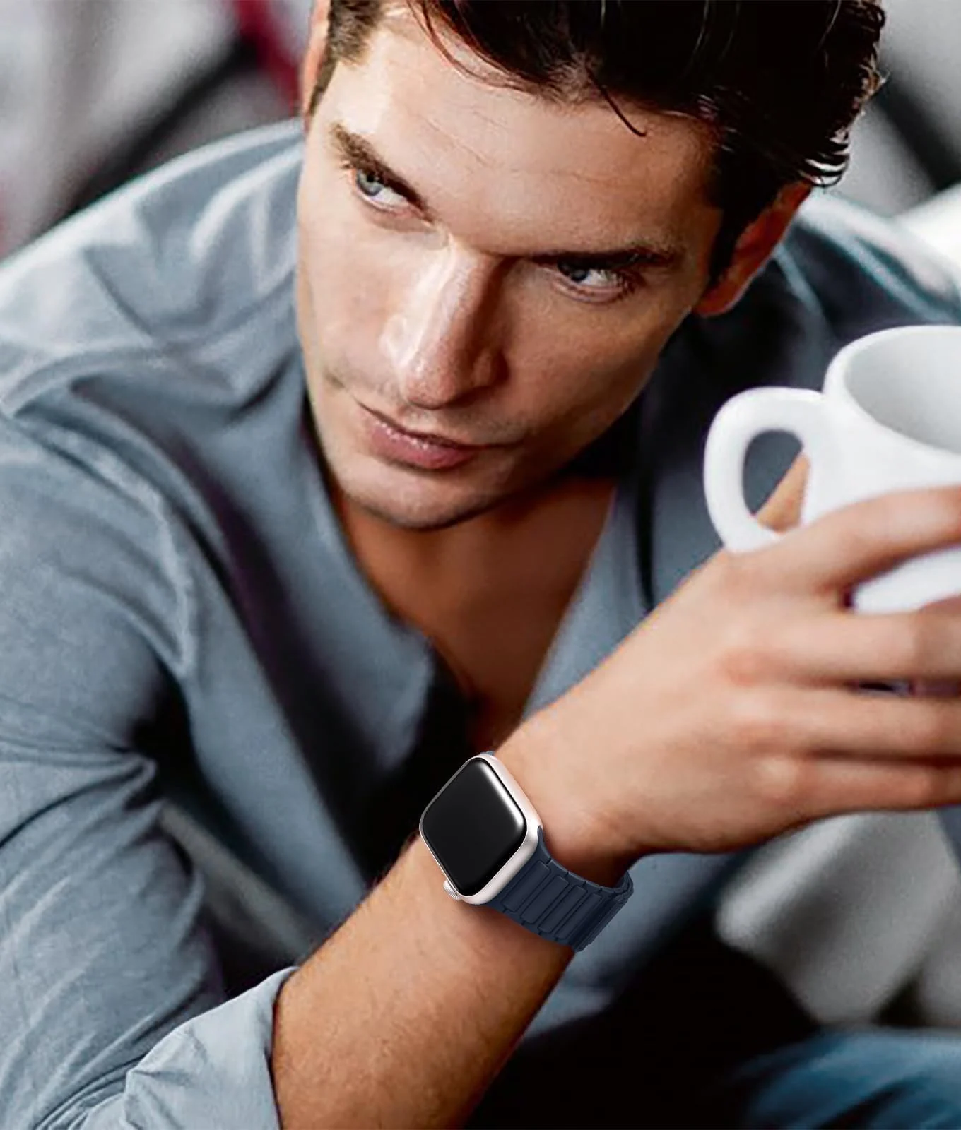 DL3 Mobilak Silicone Straps Compatible with Apple Watch Ultra Strap 49mm 46mm 45mm 44mm 42mm, Loop Band with Strong Magnetic Closure Designed for iWatch Ultra Ultra 2 Series 11 10 9 8 7 6 5 4 3 2 1 SE - A-Midnight Blue