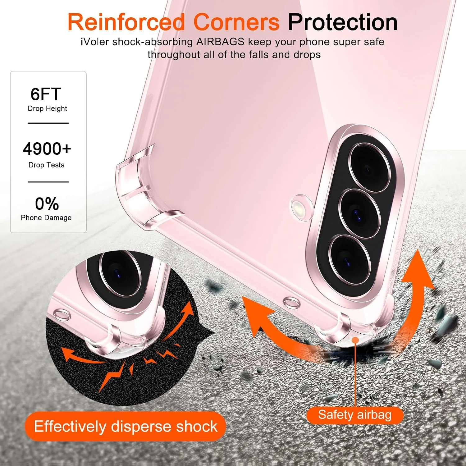 DL3 Mobilak Case Compatible with Samsung Galaxy A27 5G, Cover SiliconeTransparent TPU Gorilla Anti-shock Protector Camera Shockproof Corners - Clear
