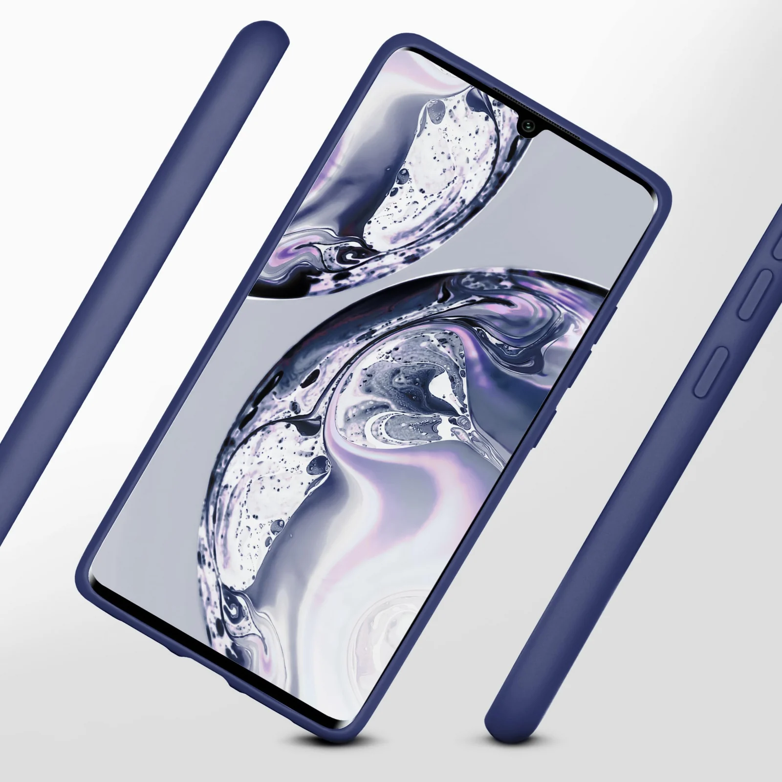 DL3 Mobilak Soft Silicone Protective Case for Xiaomi Mi Note 10 Lite with Microfiber Lining and Shockproof Design - Blue 2