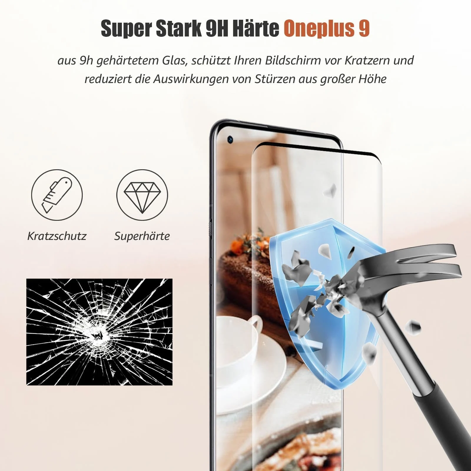 DL3 Mobilak Screen Protector for OnePlus 10 Pro/OnePlus 9 Pro, Tempered Glass Screen Saver Premium HD Protective, Scratch Resistant, NO-Bubble, 9H Hardness, Full Coverage Film - Clear