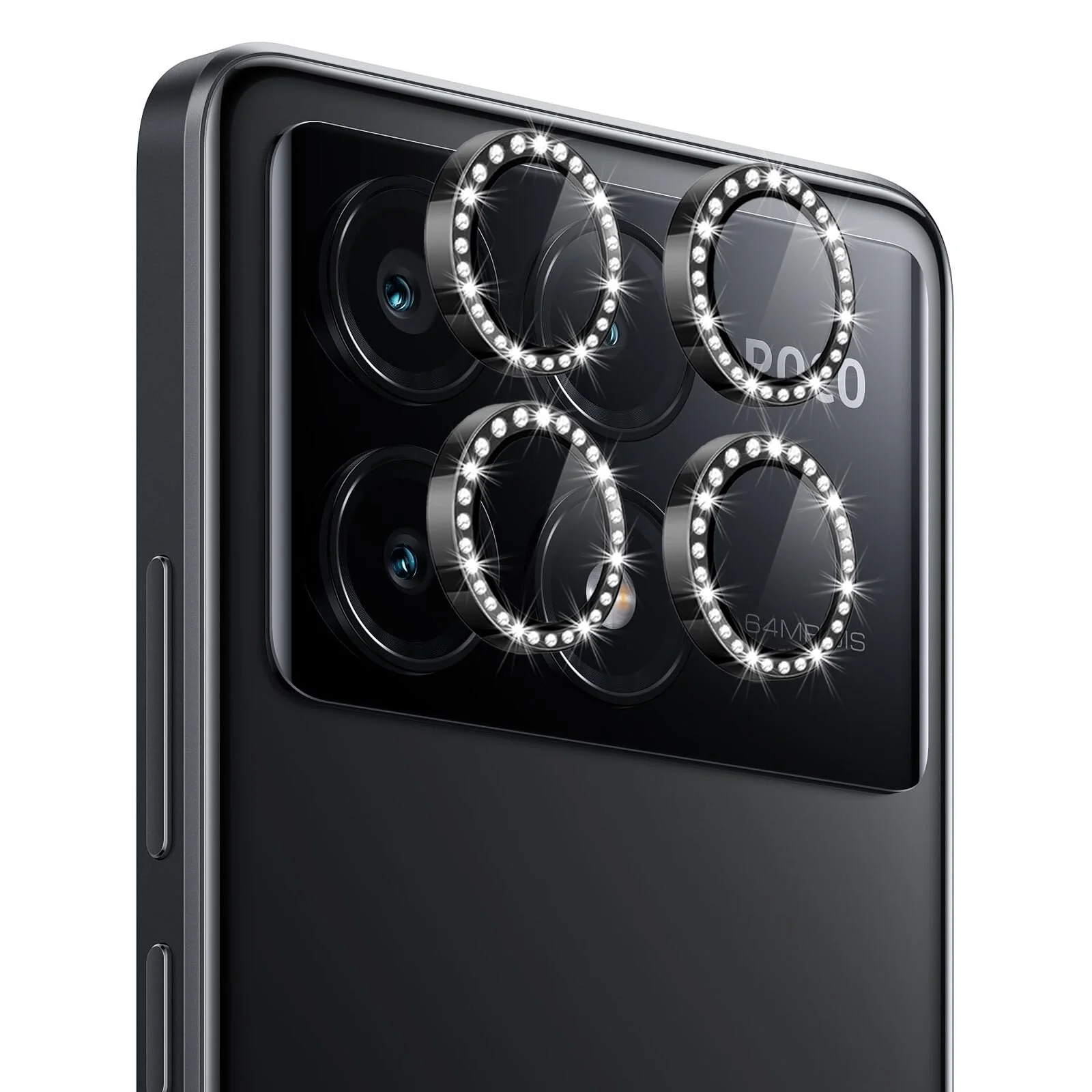 DL3 Mobilak Camera Lens Protector for Xiaomi POCO X6 Pro 5G Accessories, 9H Tempered Glass Metal Individual Ring Camera Cover Screen Protector, Case Friendly, Anti Scratch