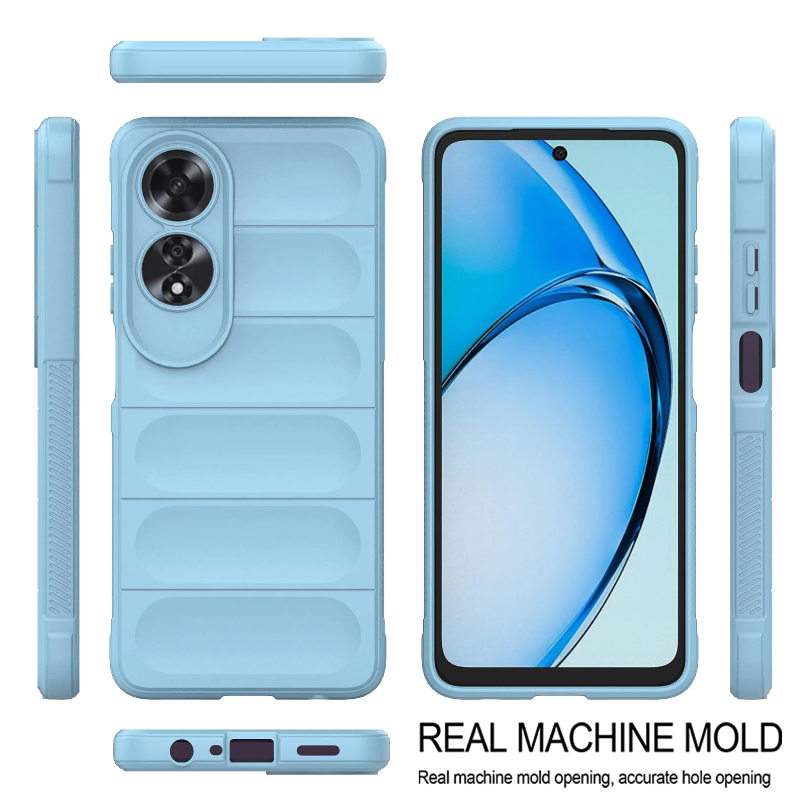 DL3 Mobilak Soft Silicone Protective Case for OPPO A60 4G with Camera Protection and Shockproof Design - Baby Blue