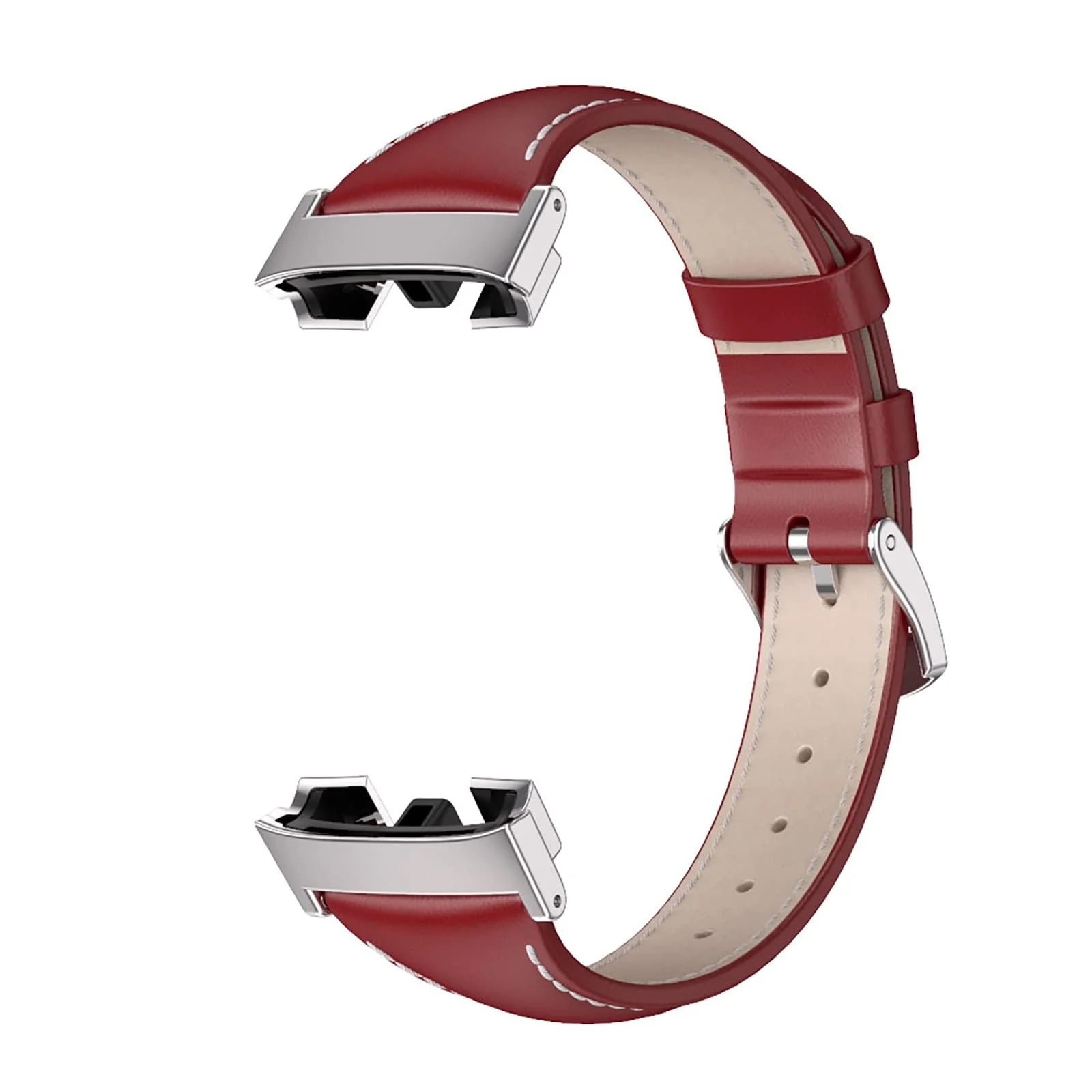 DL3 Mobilak Vintage Leather Strap For Xiaomi Redmi Watch 2 Lite/Poco Watch/Redmi Watch 2 / Horloge 2, Metal Buckle Breathable Replacement Strap, Men Women Replacement Soft Watch Straps - Red