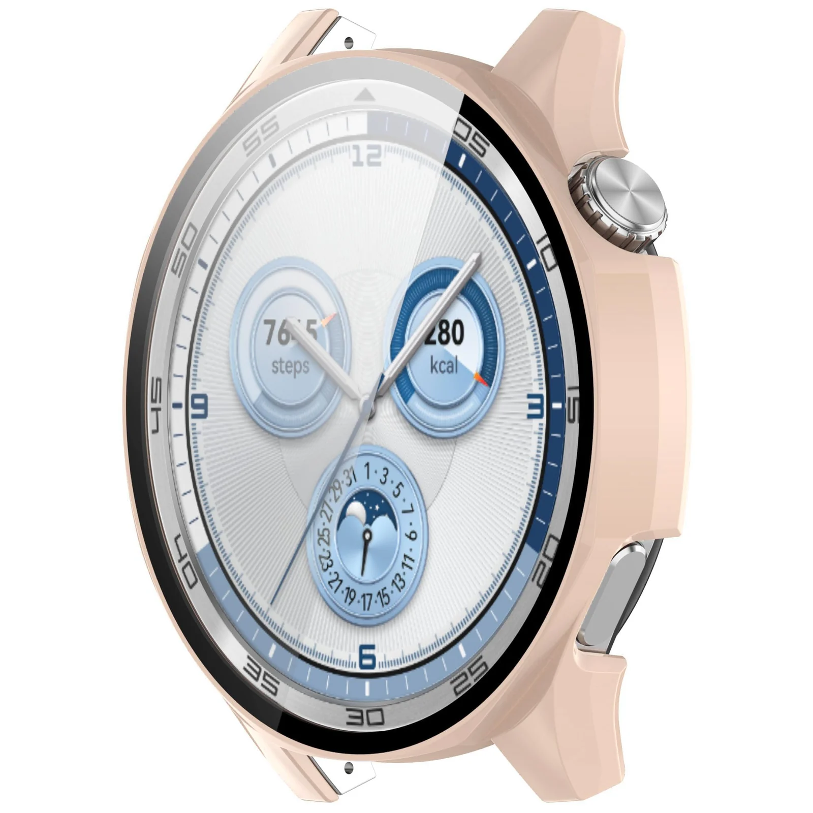 DL3 MOBILAK Full-Coverage Watch Case with Tempered Glass for Huawei Watch GT 4 46 mm, Pink
