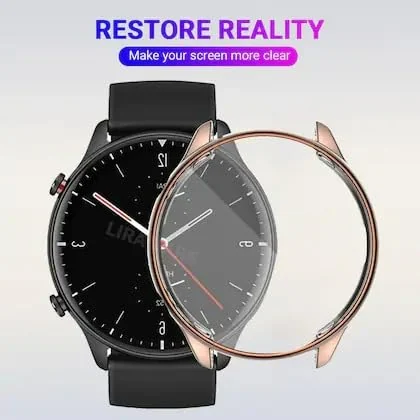 DL3 Mobilak Case Compatible with Amazfit GTR 2 & GTR 2e Case All-Around Screen Protector Watch Soft TPU Shockproof Cover Slim Guard Thin Bumper Shell Protector - Rose Gold