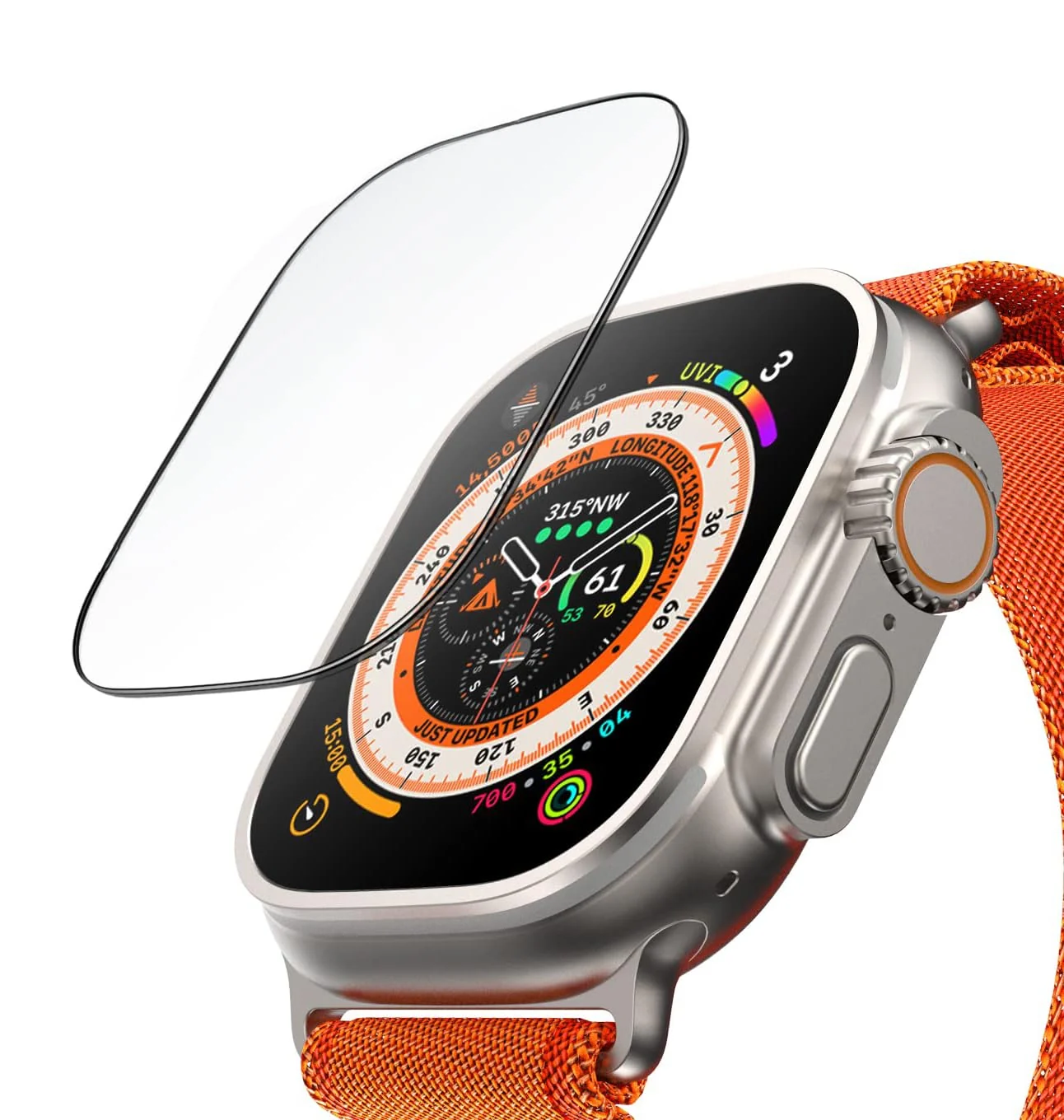 DL3 Mobilak Compatible With Apple Watch Ultra 2 / Ultra Screen Protector 49mm Tempered Glass, Waterproof Screen Protector for Apple Watch Ultra 2 Accessories, HD 9H Hardness Anti- Scratch Film - Clear