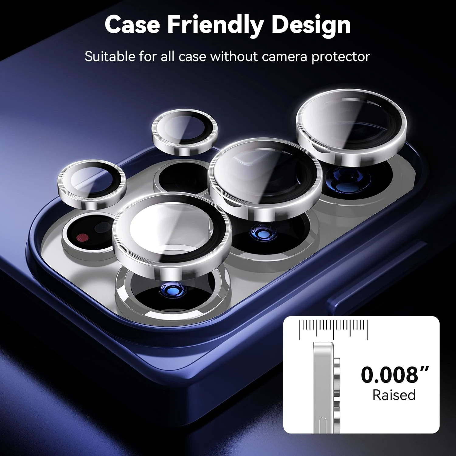 DL3 Mobilak for Samsung Galaxy S25 Ultra Camera Lens Protector, Individual Lens Protectors, Scratch-Resistant Ultra-Thin Tempered Glass with Aluminum Ring Cover, Galaxy S25 Ultra Case Friendly - Silver