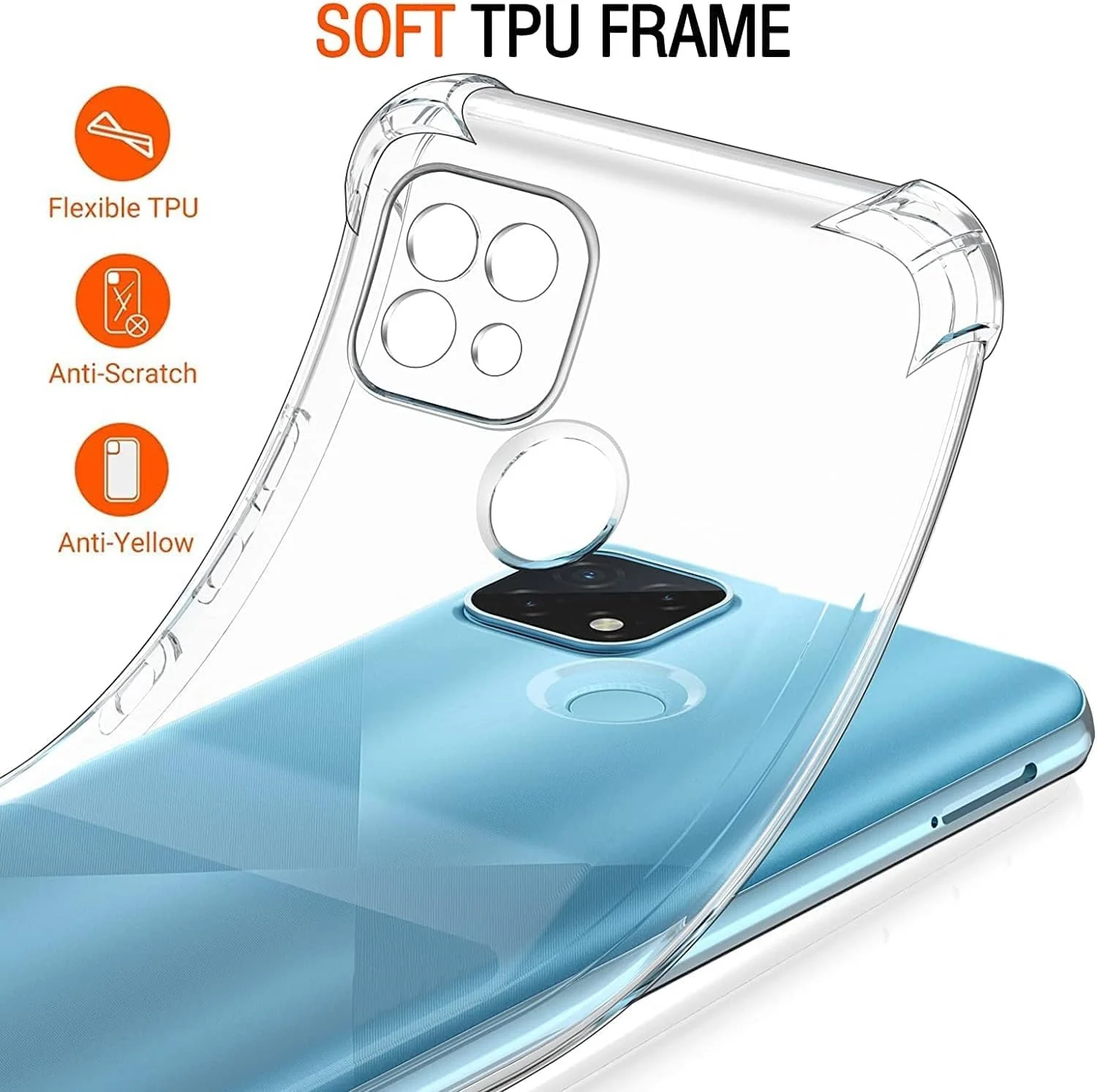 DL3 Mobilak Clear TPU Protective Case for realme C21Y / realme C25Y with Camera Protection and Shockproof Design - Clear