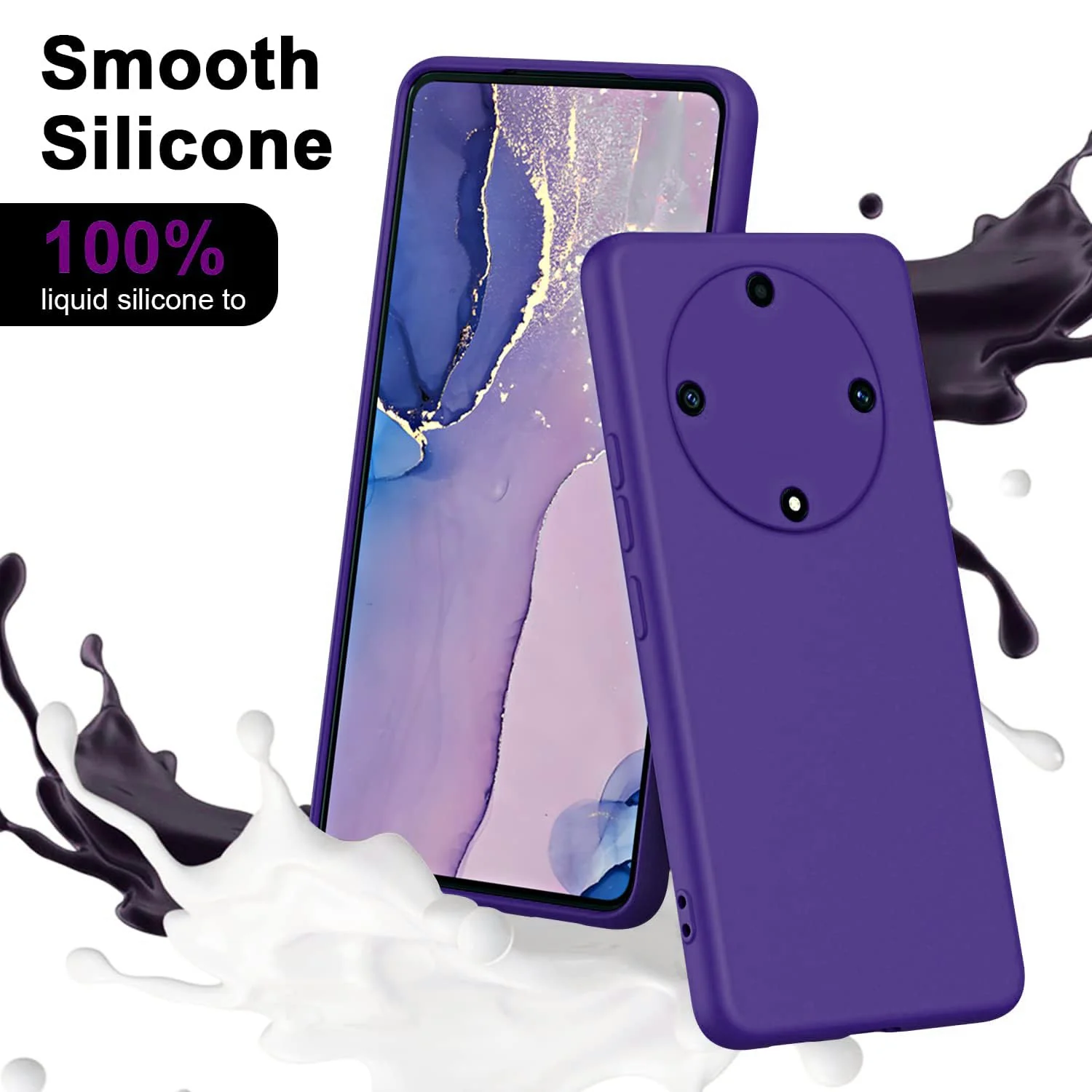 DL3 Mobilak Silicone Protective Case for Honor X9a, Shock-absorbing protection, Scratch-resistant surface, Soft microfiber lining - Purple