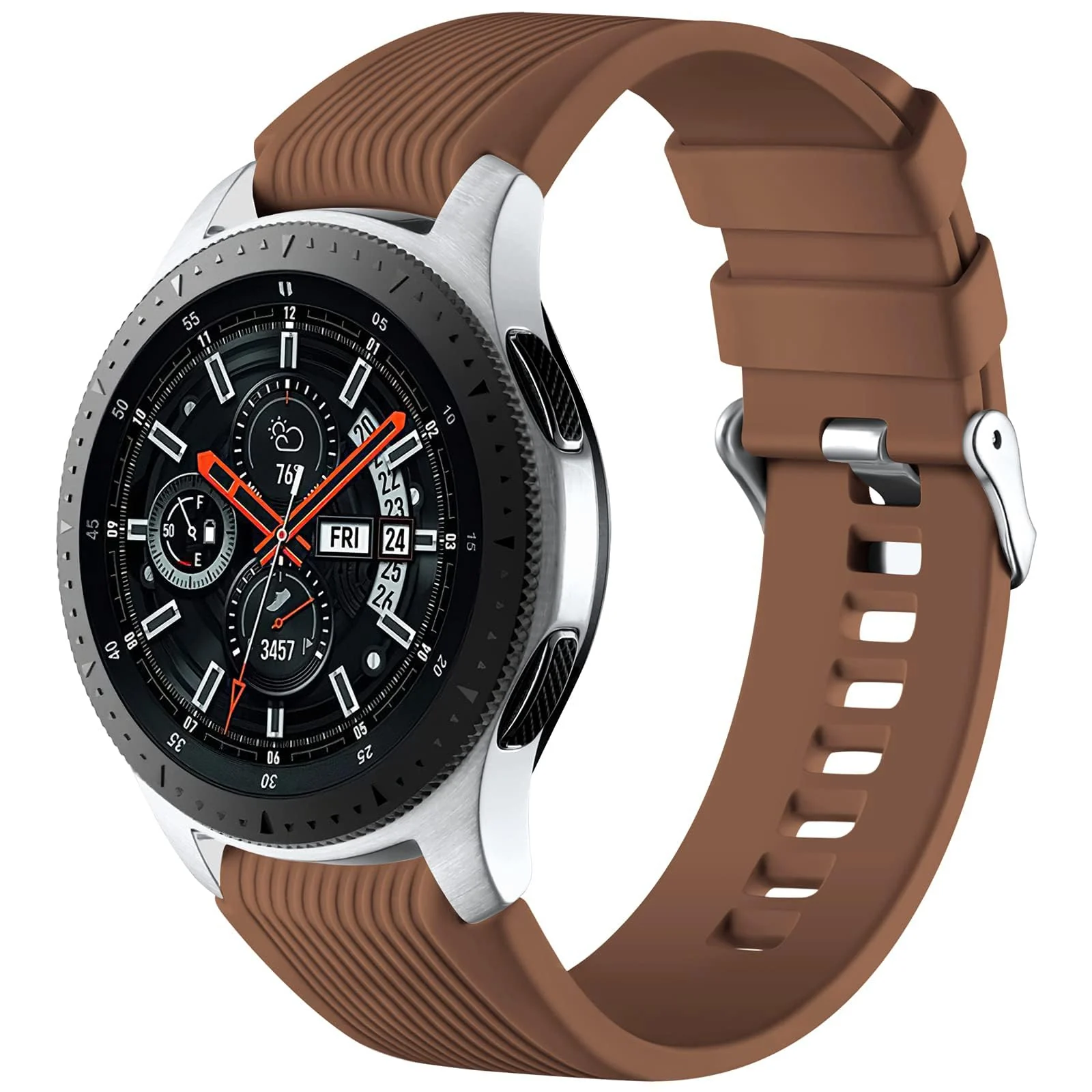 DL3 Mobilak Silicone Bands 22MM Strap Compatible with Samsung galaxy watch3 45mm/galaxy 46mm/Gear S3/Huawei watch GT3 46MM/GT2E/GT2 Pro/GT GT2 46MM/Honor Magic Watch2 46mm/Compatible (A. ) - A.Brown