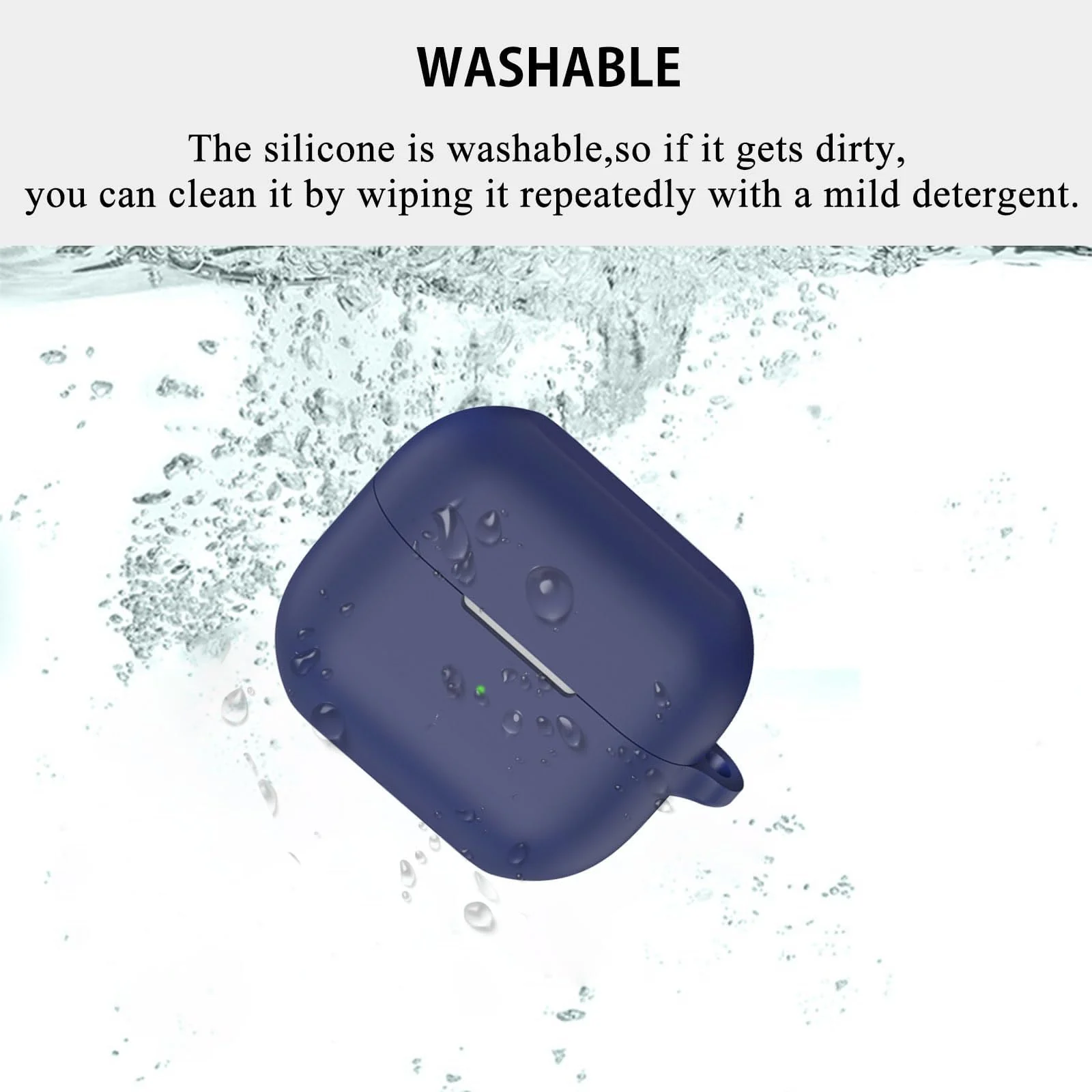 DL3 Mobilak Compatible with Samsung Galaxy Buds 3 Pro/Buds 3 Case Cover, Soft Silicone Shockproof Protective Case Wireless Earbuds with Carabiner, Front LED Visible - White