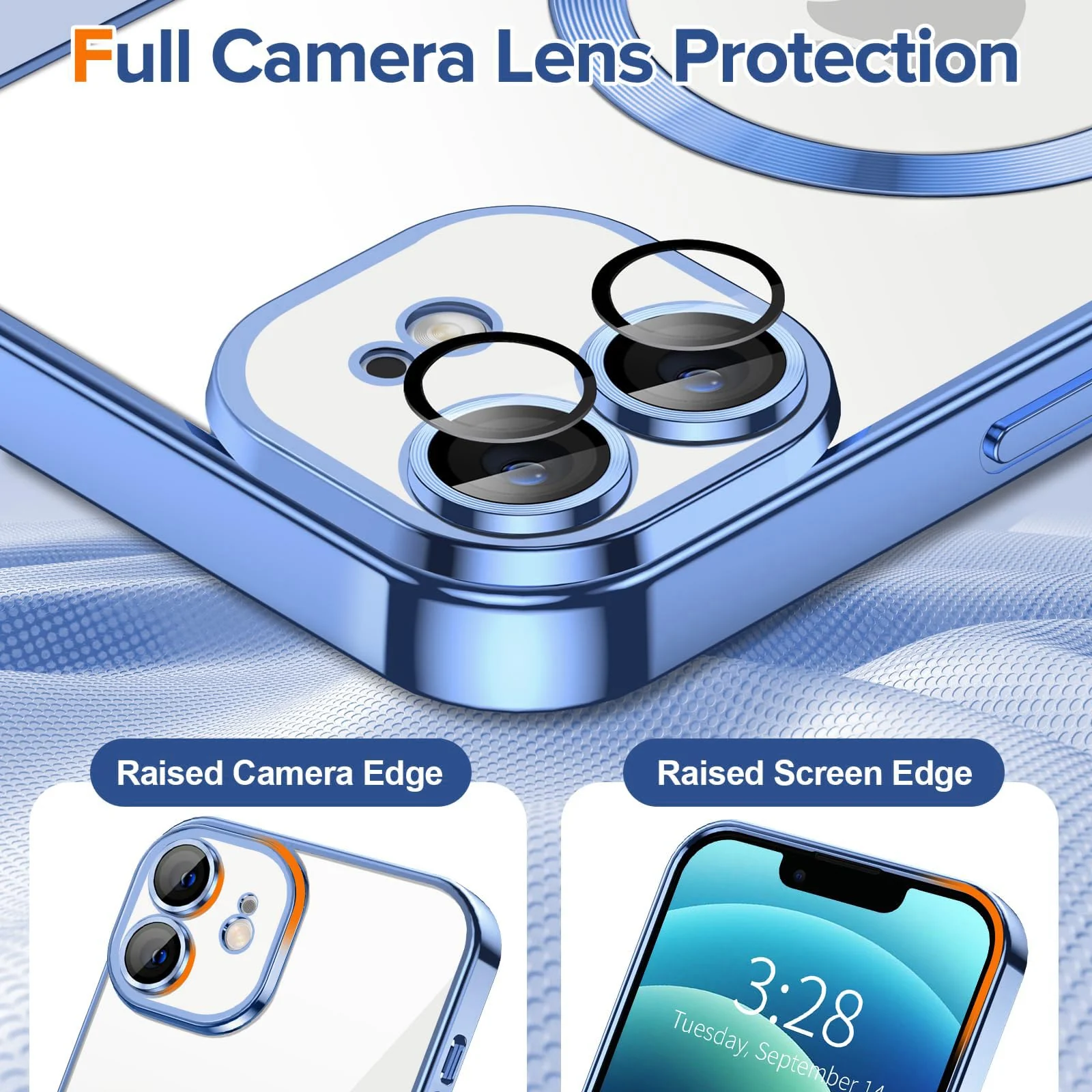 DL3 Mobilak Plated-Edge TPU Protective Case with Camera Protection for iPhone 11 - Sierra Blue