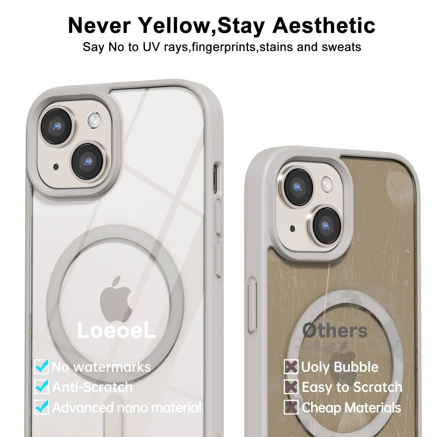 DL3 Mobilak Clear MagSafe-Compatible Magnetic Case for iPhone 11 (6.1 Inch) with Camera Protection and Military-Grade Protection - Titanium