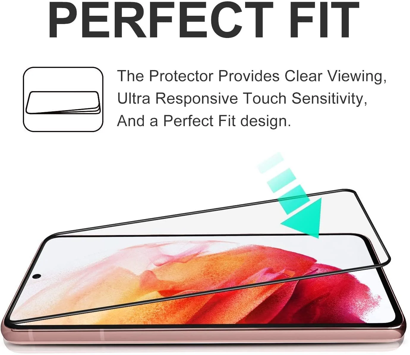 DL3 Mobilak Screen Protector for Samsung Galaxy S21 Plus, Tempered Glass Screen Saver Premium HD Protective, Scratch Resistant, NO-Bubble, 9H Hardness, Full Coverage Film - Clear