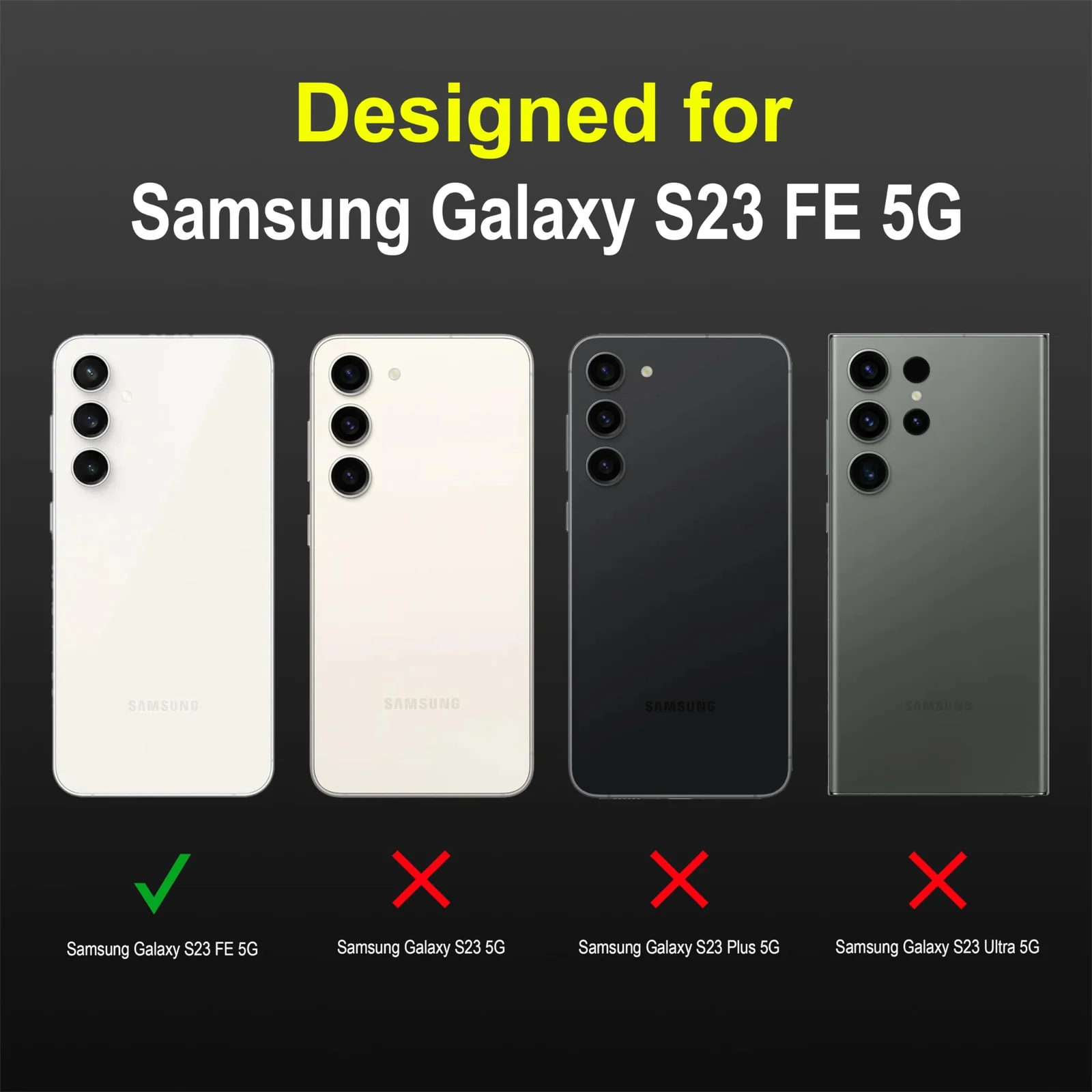 DL3 Mobilak Soft Silicone Protective Case for Samsung Galaxy S23 FE 5G with Camera Protection and Shockproof Design - Black