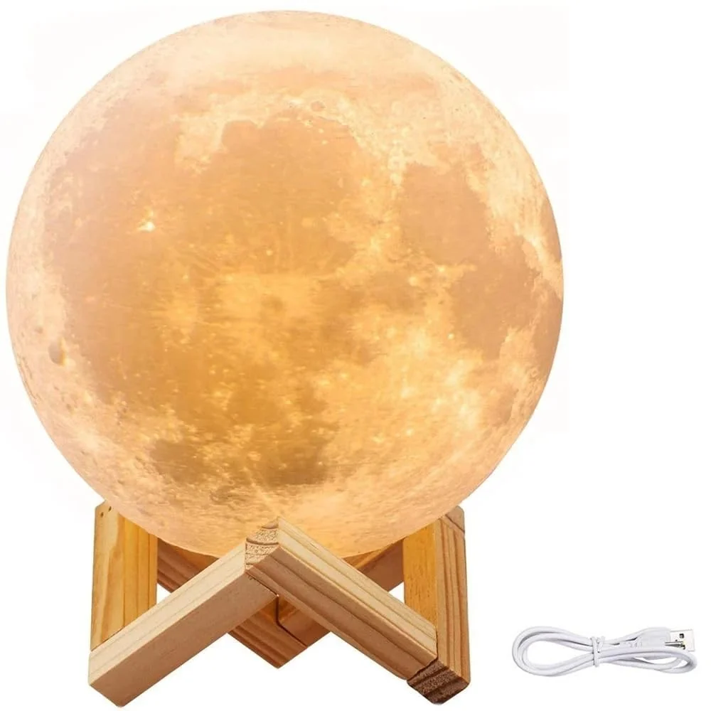 Mobigon 880ML Air Humidifier 3D Moon Lamp light Diffuser Aroma Essential Oil USB Ultrasonic Humidificador Night Mist Purifier - yellow