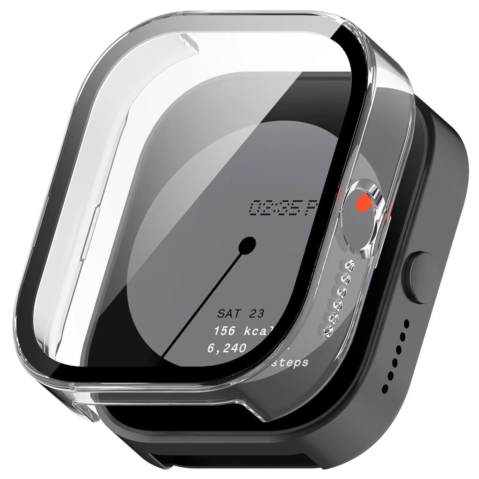 DL3 Mobilak Case Compatible with CMF by Nothing Watch Pro, Full Coverage Slim Hard Case Protective Bumper Built-in Tempered Glass Screen Protector Shell for CMF by Nothing Watch Pro - Clear