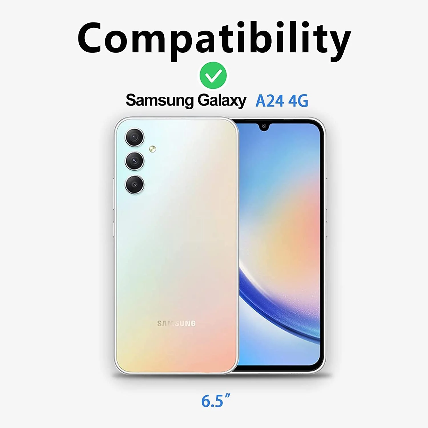 DL3 Mobilak Case Compatible with Samsung Galaxy A24 4G / 5G Case Crystal Soft TPU Gel Case Flexible Silicone Anti-Scratch Camera Protection TPU Cover - Clear