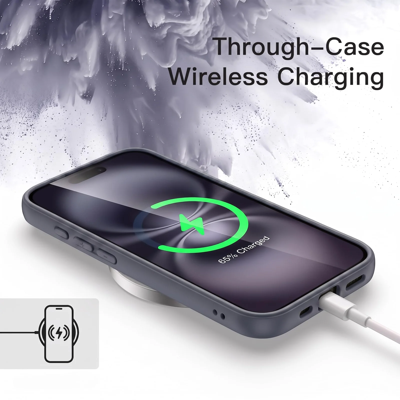 DL3 Mobilak Clear PC and TPU Protective Case for iPhone 17 6.3-Inch with Military-Grade Protection and Anti-Yellowing Design - Gray
