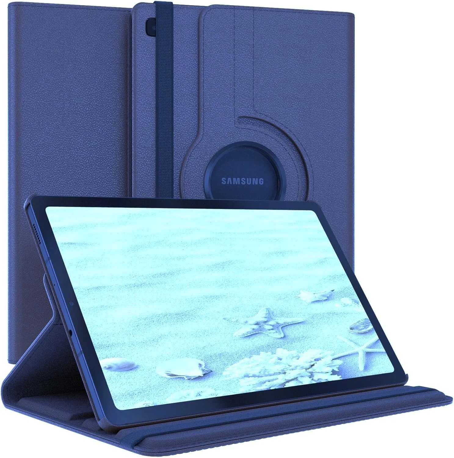 DL3 Mobilak Protective Cover for Samsung Galaxy Tab A7 (SM-T500 / T505) 10.4 inch 2020, 360° Rotatable Smart Stand, Leather Folio Flip Cover with Multi-Angle Viewing, Auto Wake Sleep - Blue