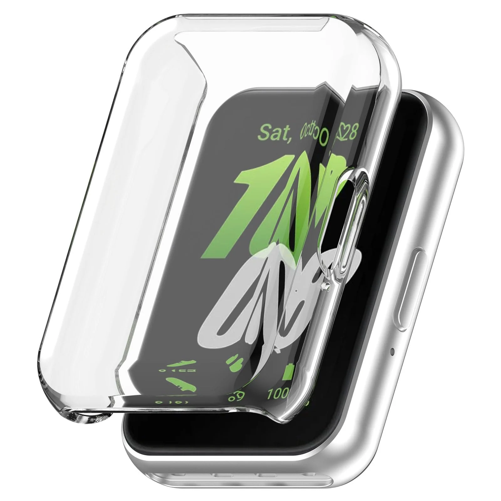 DL3 Mobilak Case Compatible with Samsung Galaxy Fit 3 Case All-Around with Built-in Screen Protector Watch Soft TPU Shockproof Cover Slim Guard Thin Bumper Shell Protector - Clear