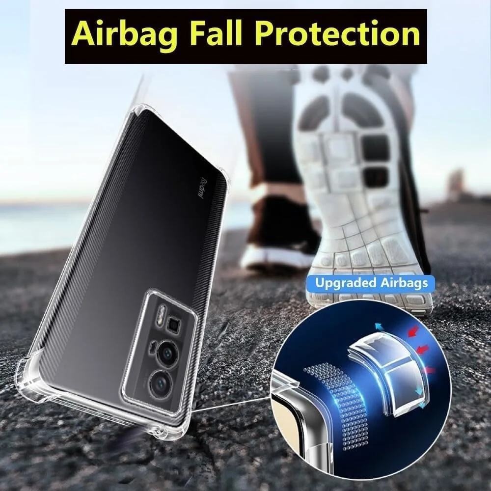 DL3 Mobilak Case Compatible with Xiaomi Poco F5 Pro, Cover Silicone Transparent TPU Gorilla Anti-shock Protector Camera Shockproof Corners - Clear