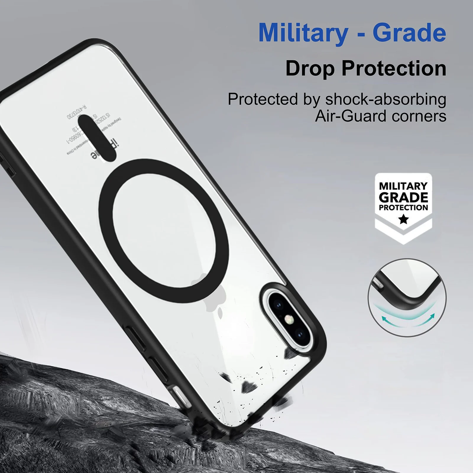 DL3 Mobilak Clear MagSafe-Compatible TPU Case for iPhone X / iPhone XS - Black