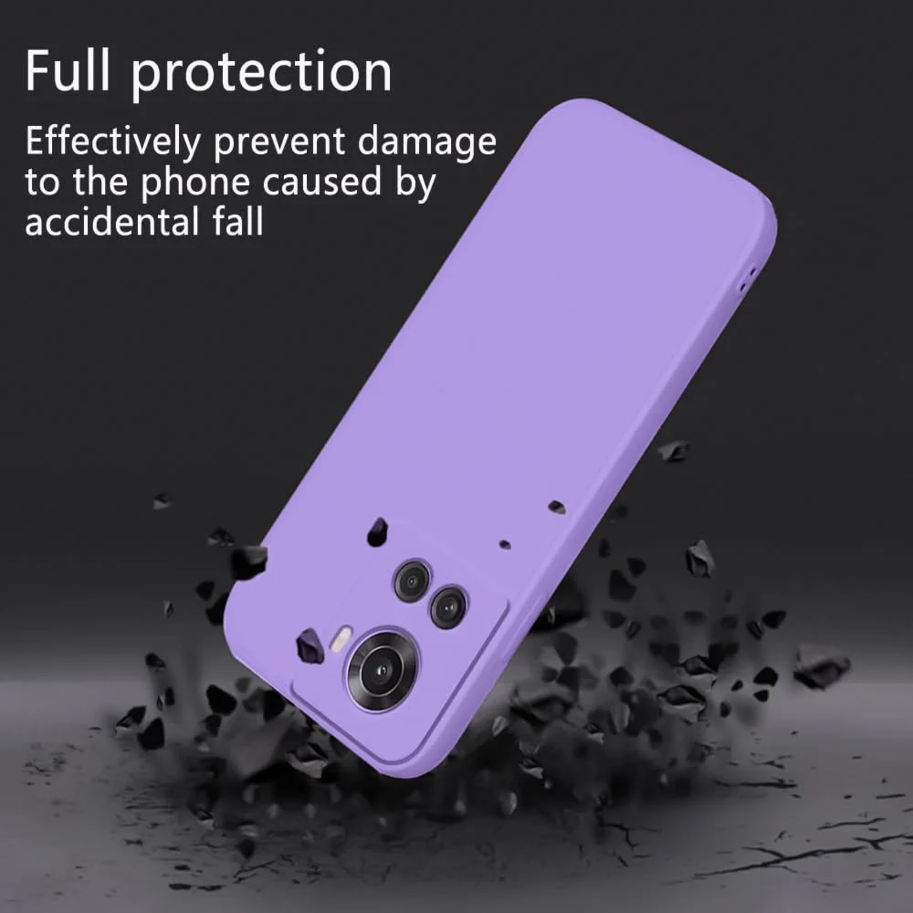 DL3 Mobilak OnePlus 10R Case, Soft Flexible Silicone Gel Rubber Bumper Cover, Full Body Shockproof Protective Phone Case - Lavender