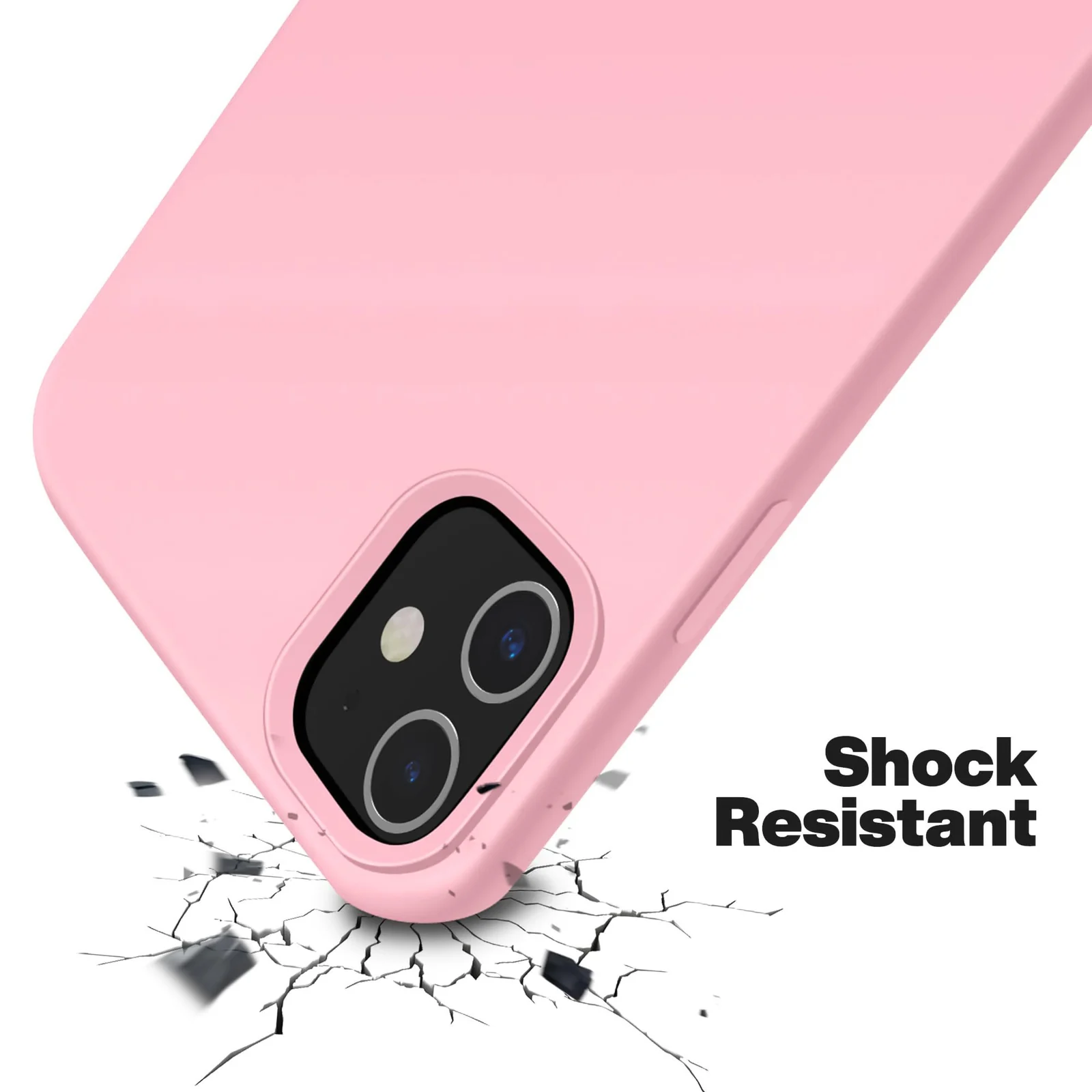 DL3 Mobilak Liquid Silicone Protective Case for iPhone 11 (6.1 Inch) with Camera Protection and Microfiber Lining - A Pink