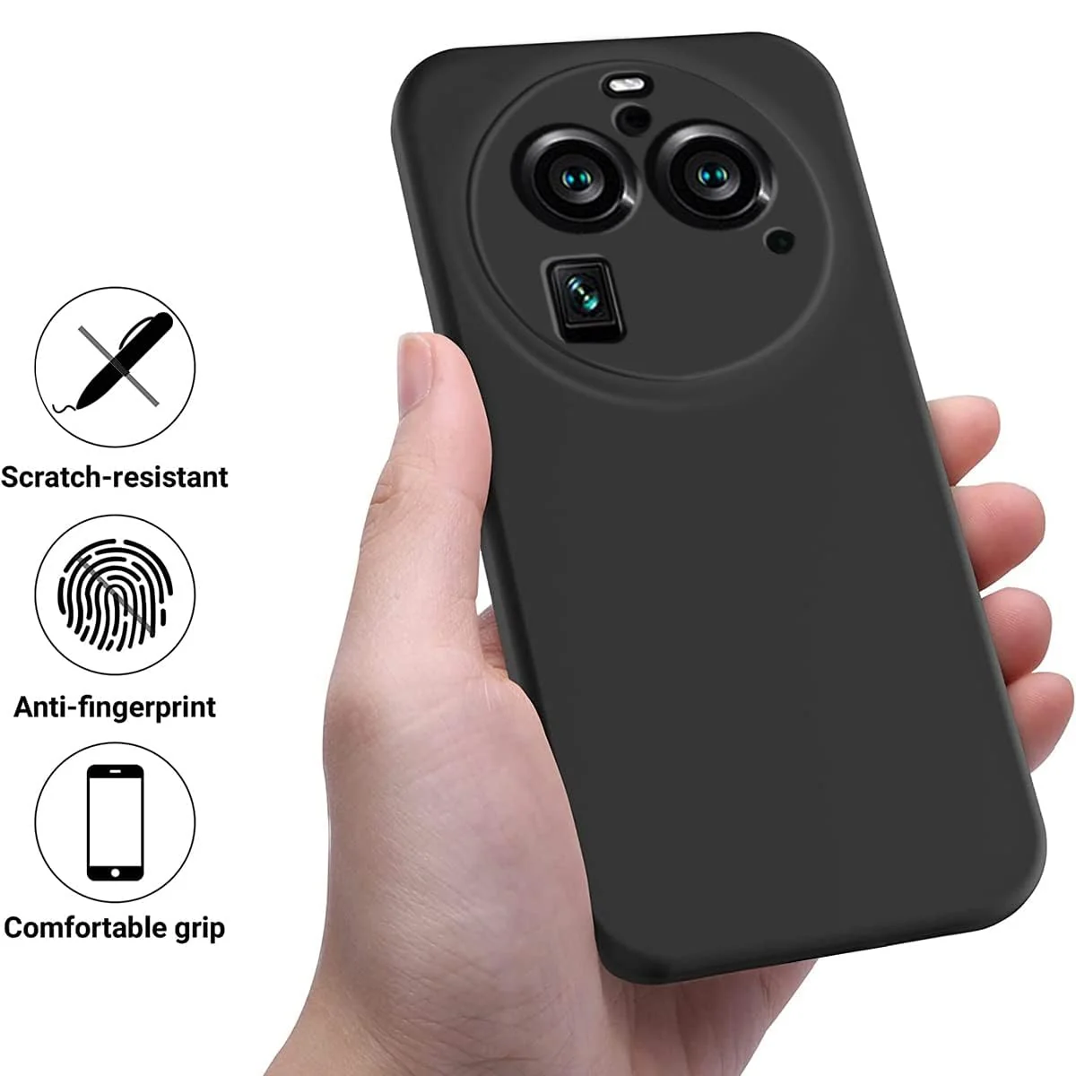 DL3 Mobilak Silicone Protective Case for OPPO Find X6 Pro - Black