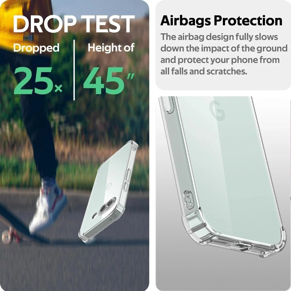 DL3 Mobilak Case Compatible with Google Pixel 10A, Cover SiliconeTransparent TPU Gorilla Anti-shock Protector Camera Shockproof Corners - Clear