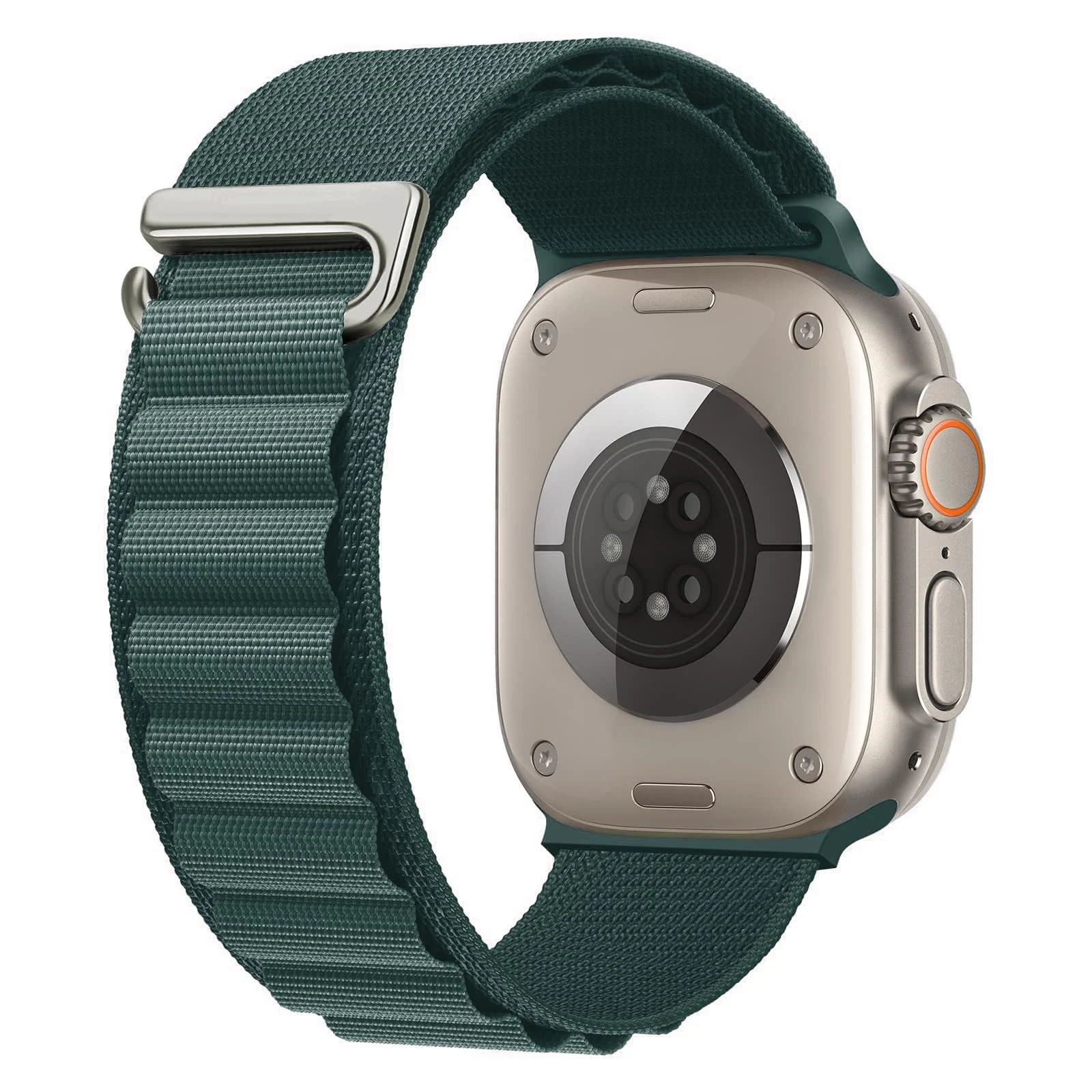 Apple Watch Ultra 49MM 45MM 44MM 42MM — DL3 Mobilak Trail/Alpine Loop Nylon Band Compatible with Apple Watch Ultra 2/Ultra Band 49mm 45mm 44mm 42mm, Adjustable with Metal C-Hook Strap for iWatch Ultra Series 9/8/7/6/5/4/3/2/1/SE2/SE - A.Pine Green
