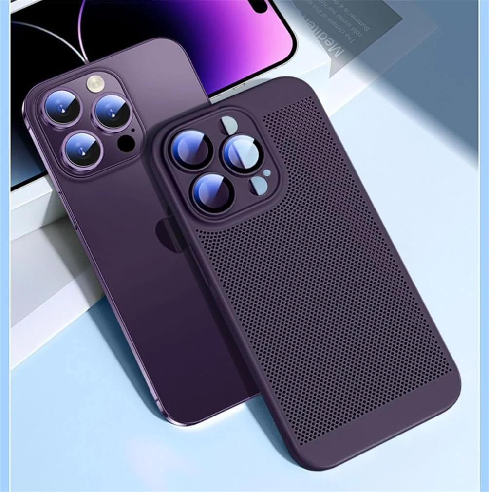 DL3 Mobilak Heat-Dissipation Hard PC Case with Built-In Camera Lens Protector for iPhone X / iPhone XS - Purple