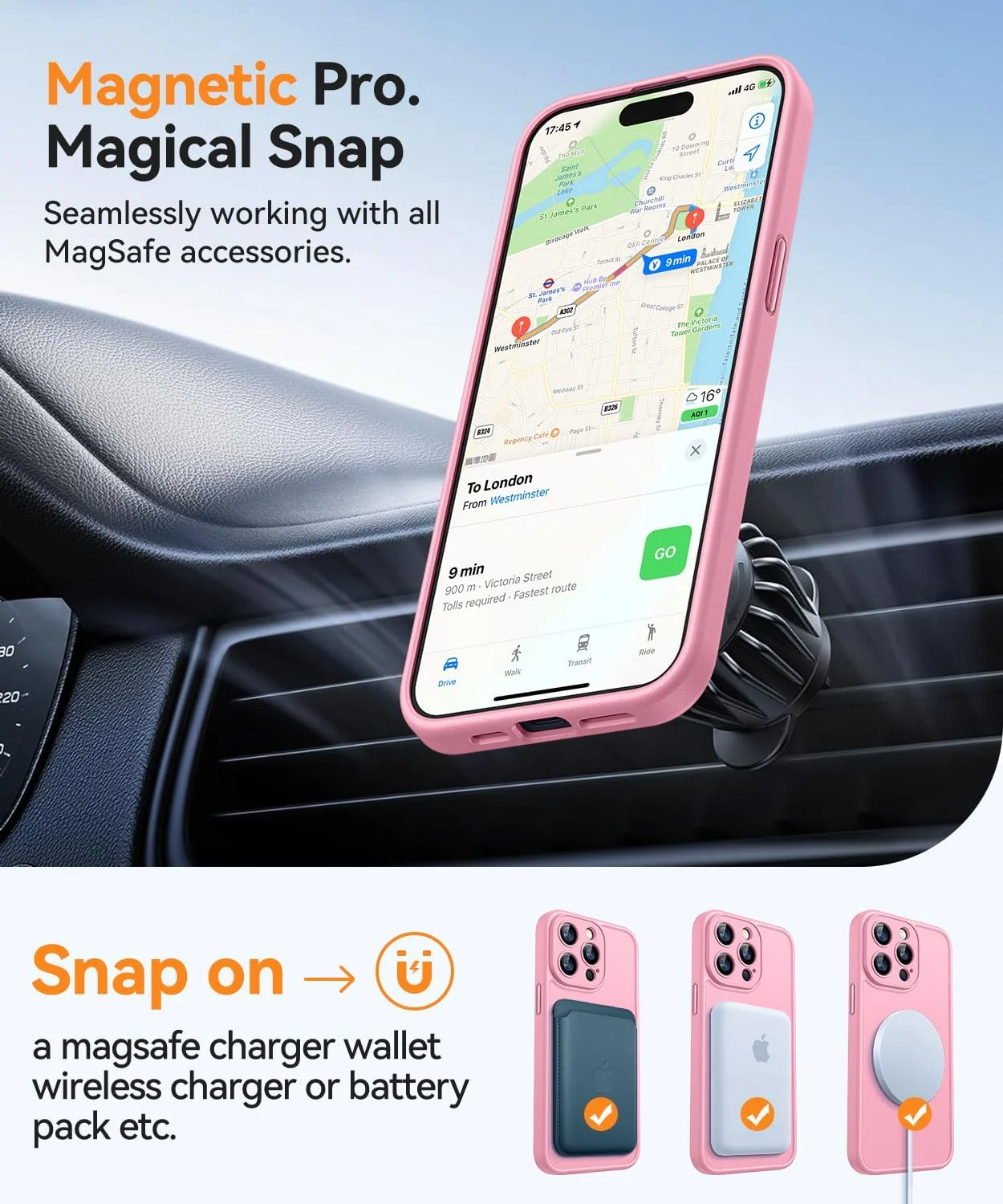 DL3 Mobilak Magnetic for iPhone 11 6.1-Inch Case, Upgraded [Full Camera Protection] [Compatible with MagSafe] [Translucent Matte] Shockproof Protective Phone Cover for iPhone 11 - Pink