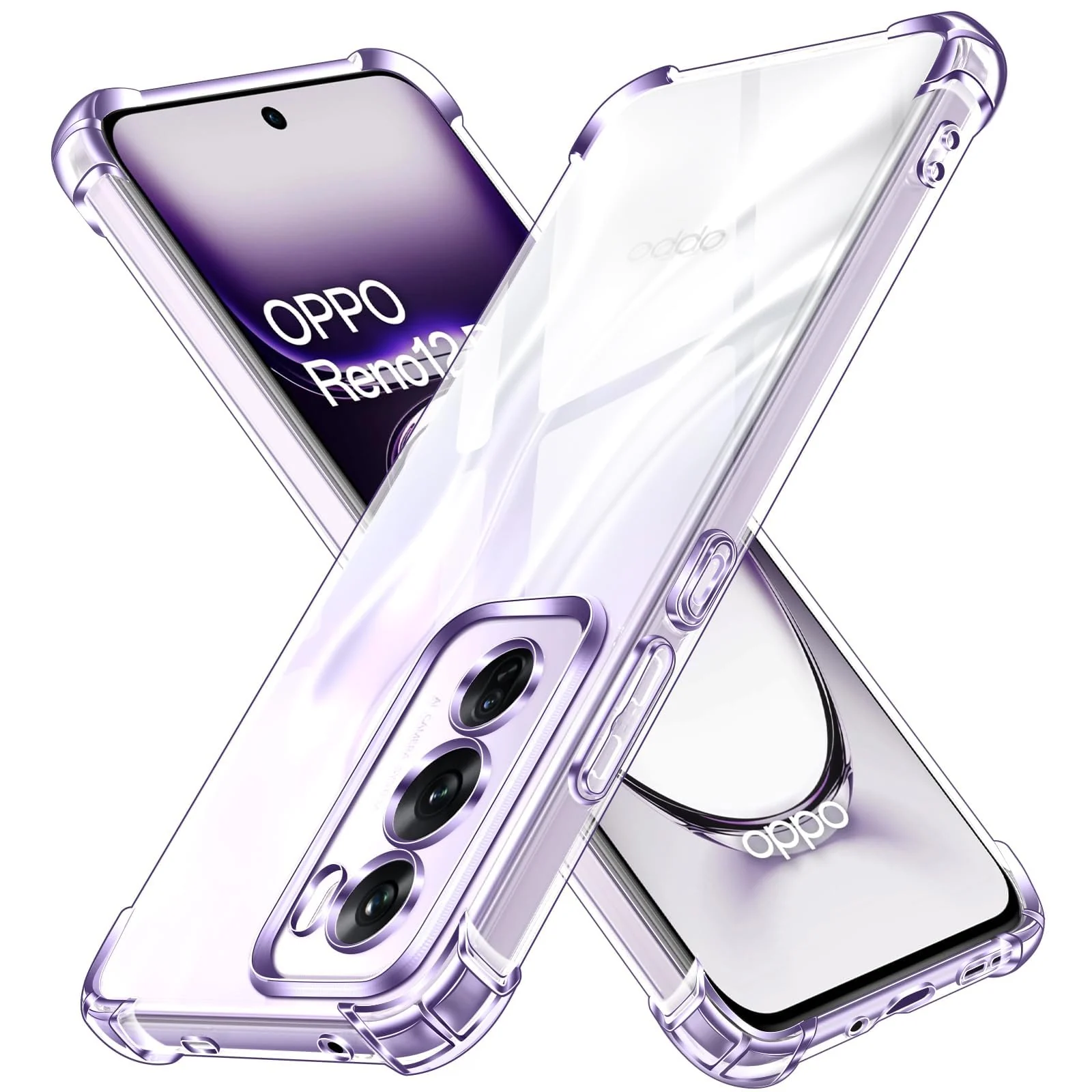 DL3 Mobilak Clear TPU Protective Case for OPPO Reno 12 Pro 5G with Camera Protection and Shockproof Design - Clear