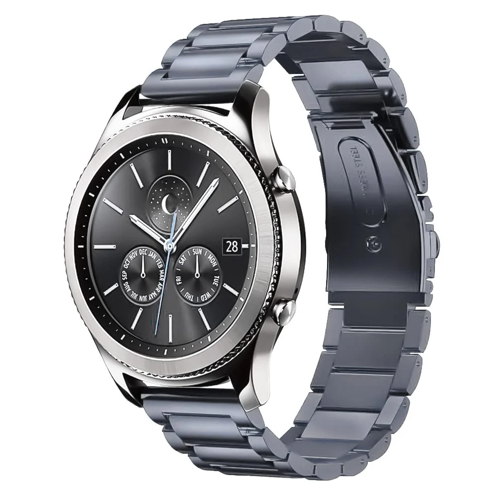 DL3 Mobilak Strap Metal 22MM Bands For Samsung galaxy watch3 45mm /galaxy 46mm/Gear S3/Huawei watch GT3 46MM/GT2E/GT2 Pro/GT GT2 46MM/Magic Watch2 46mm/Amazfit GTR 2/2e/3/3pro/4 - Grey