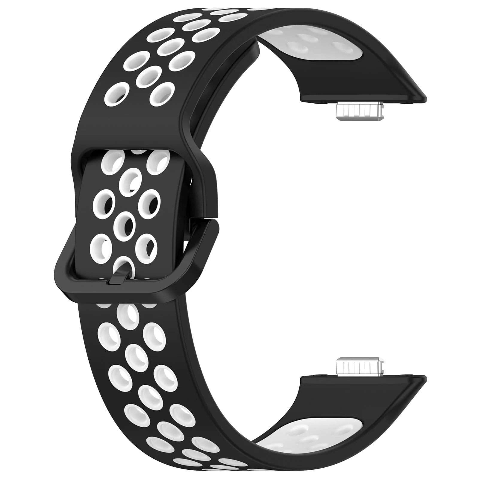 DL3 Mobilak Silicone Strap for Huawei Watch Fit 3, [Breathable] Soft Silicone Sport Wristband Bracelet Replacement Strap, Two-tone Strap, Adjustable Design, for Huawei Watch Fit3 - Black White