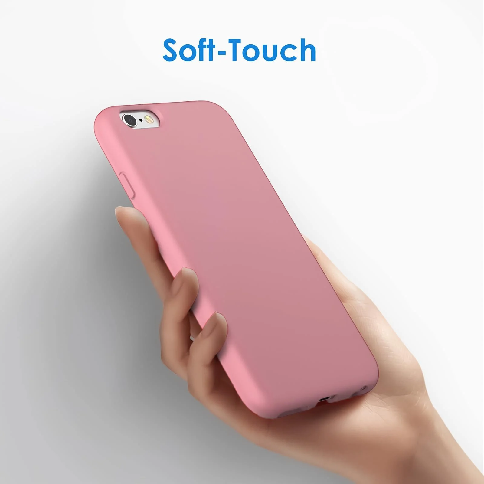 DL3 Mobilak Compatible with iPhone 6 / 6S Case, Liquid Silicone Case, Full Body Protective Cover, Shockproof, Slim Phone Case, Anti-Scratch Soft Microfiber Lining - Pink