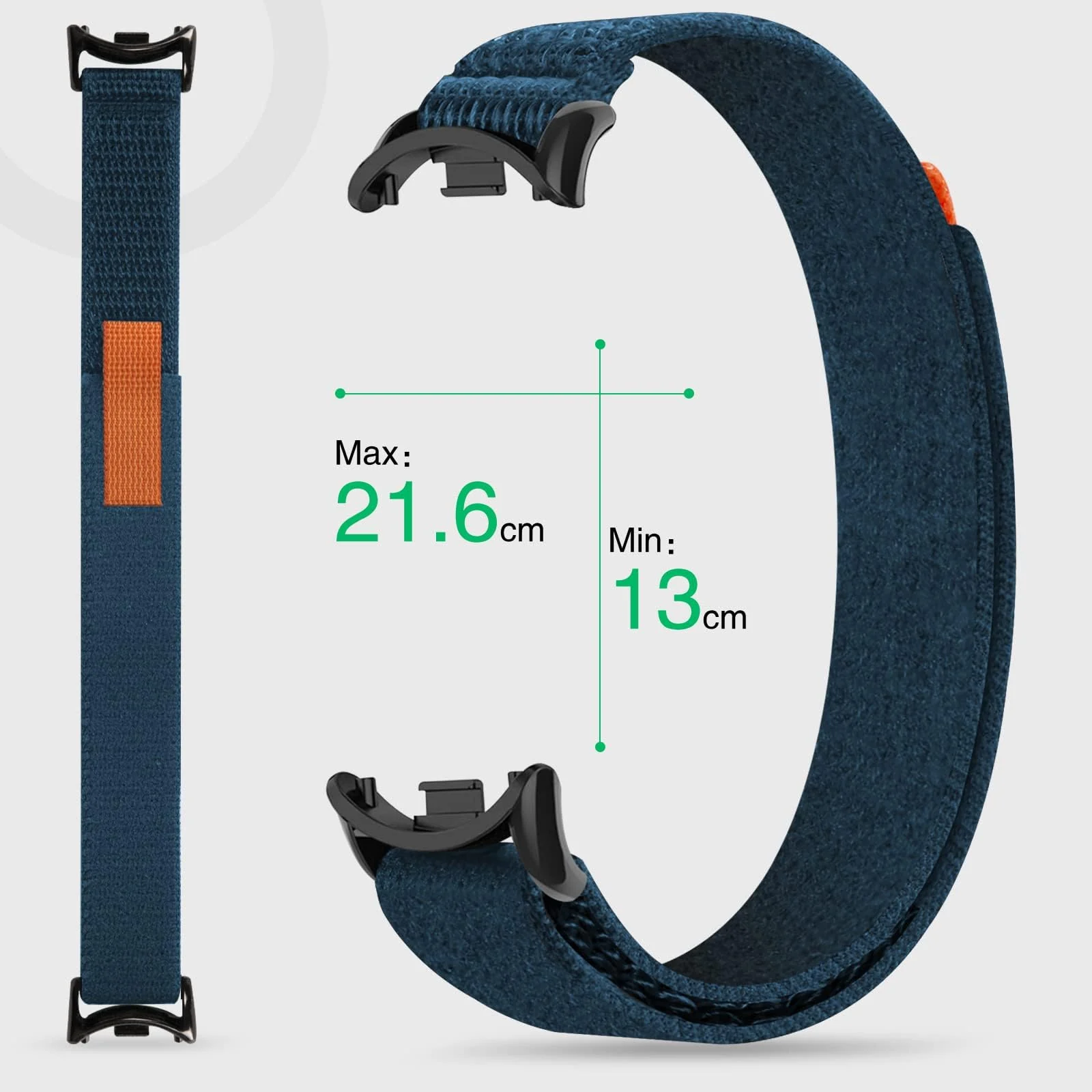 DL3 Mobilak Sport Bands Nylon For Xiaomi Mi Band 10/9/8 Men Women, Adjustable Elastic Breathable Soft Stretchy Wristband Loop Replacement Strap for Xiaomi Smart Band 8/9/10 - Blue
