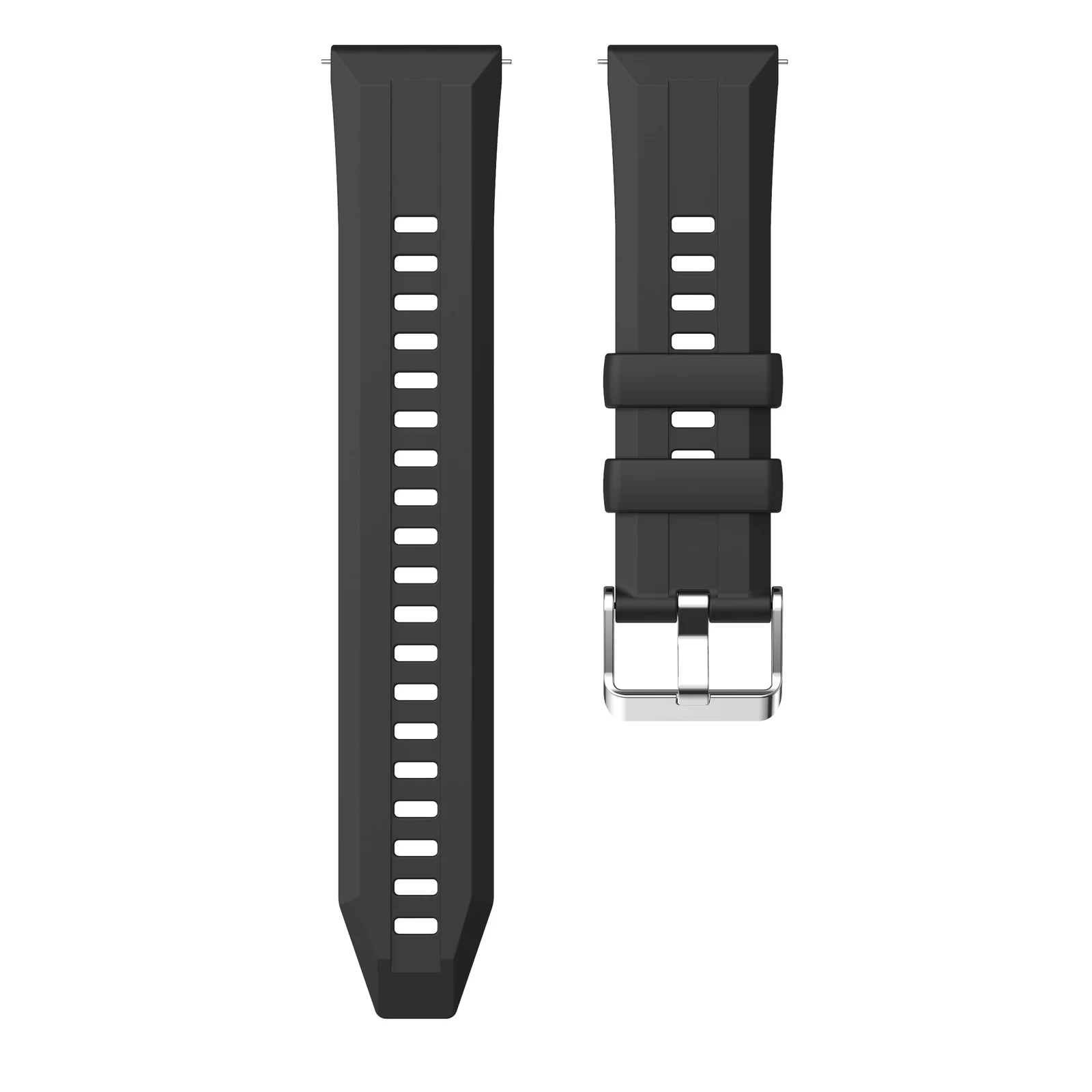 DL3 Mobilak Silicone Straps Compatible with Huawei GT 5 Pro 46 mm / GT5 46 mm / GT4 46mm Sports Wristbands Replacement Waterproof Silicone Strap, 22mm - Black