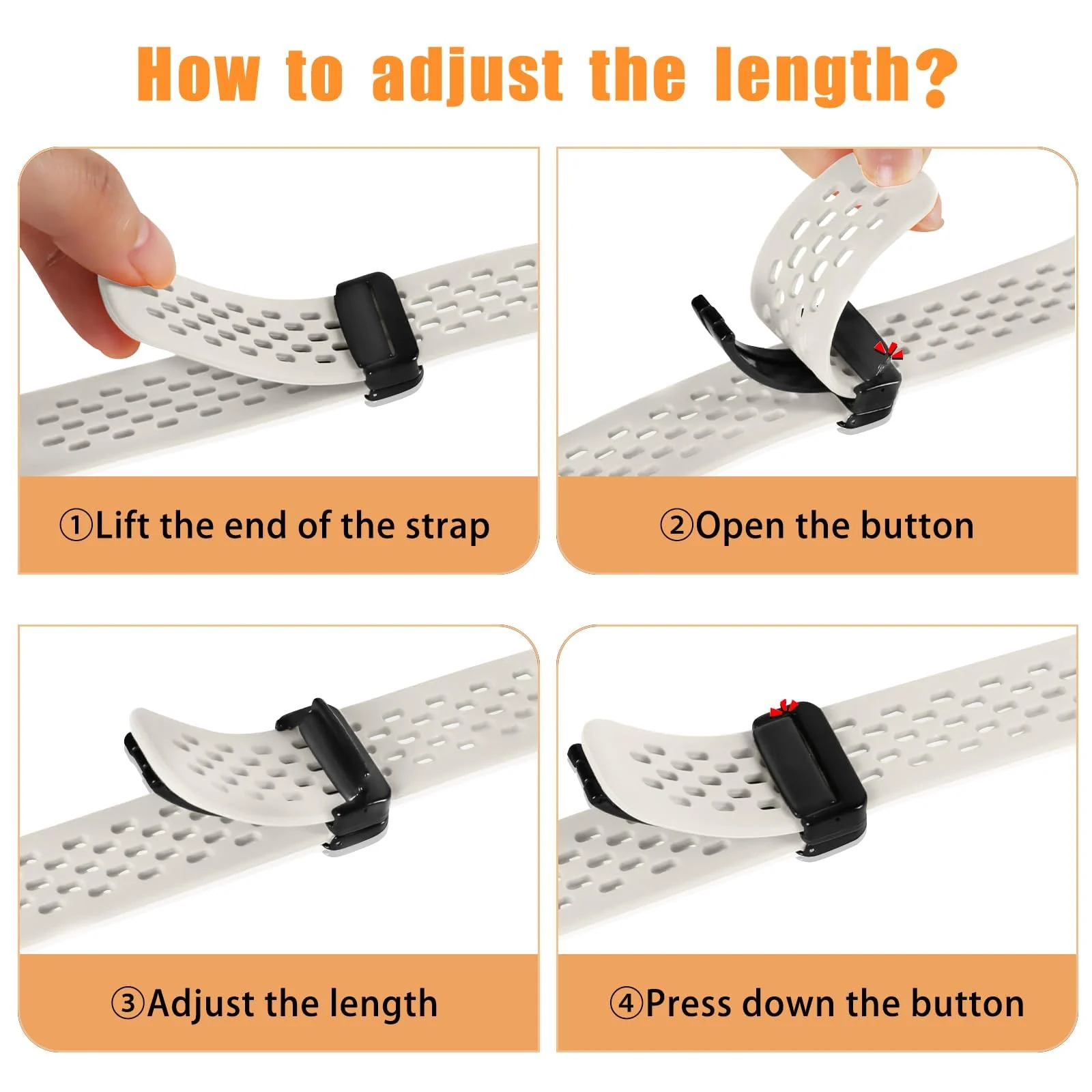DL3 Mobilak Strap For Xiaomi Mi Band 10/9/8 Magnetic Metal Buckle Sport Silicone Breathable Strap for Men Women Band Quick Release Soft Replacment Wristband For Xiaomi Smart Band 8/9/10 - Starlight
