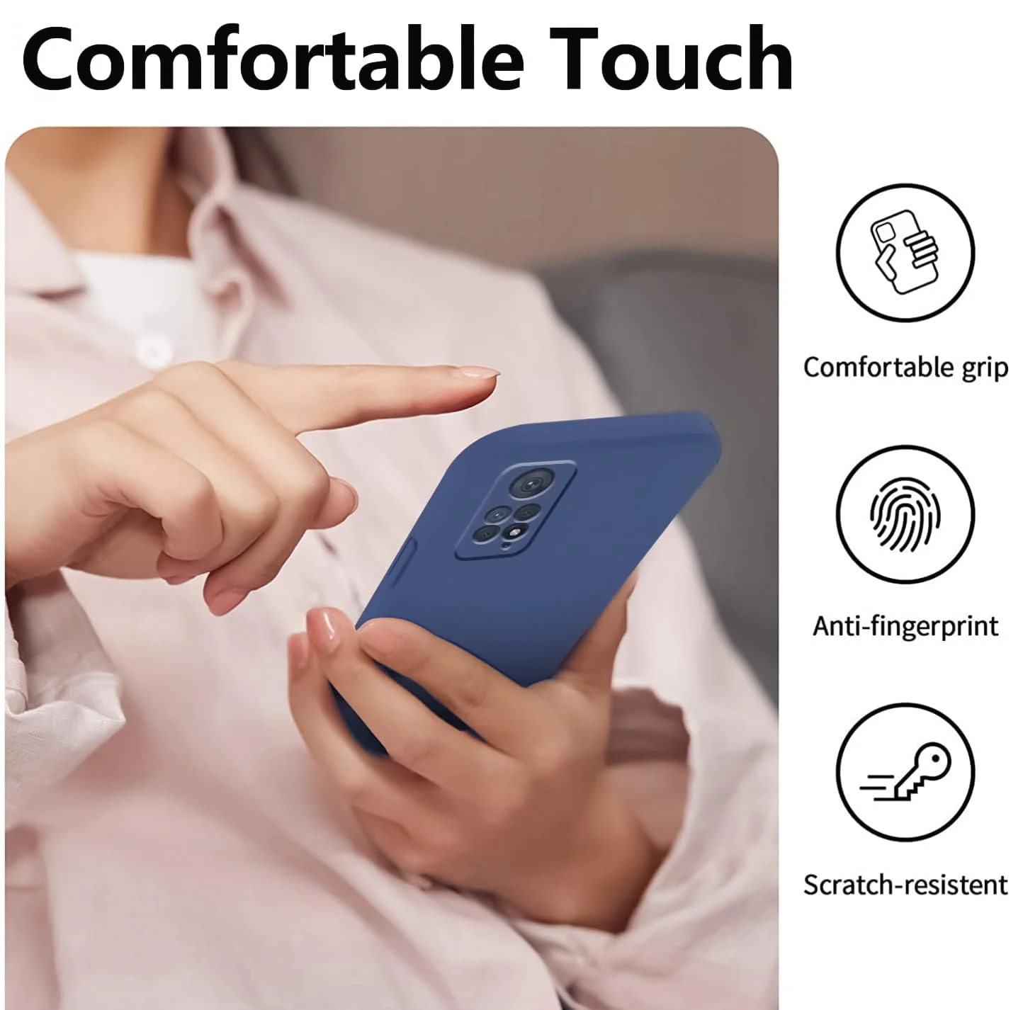 DL3 Mobilak Xiaomi Redmi Note 12 Pro 4G / Redmi Note 11 Pro 4G&5G Case, Soft Flexible Liquid Silicone Gel Rubber Bumper Cover, Full Body Shockproof Protective Phone Case - Blue