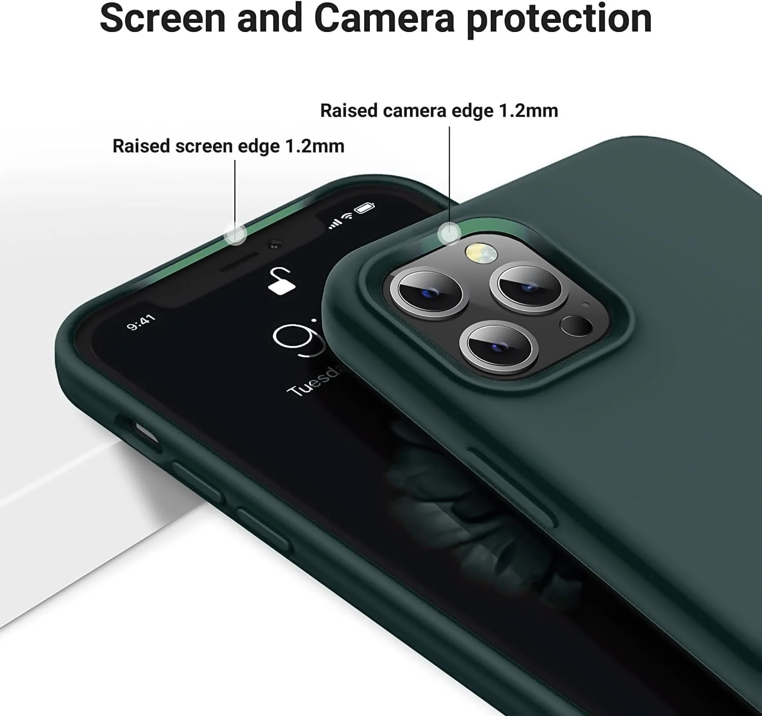 DL3 Mobilak Compatible with iPhone 11 Pro Max (6.5 Inch) Case, Liquid Silicone Case, Full Body Protective Cover, Shockproof, Slim Phone Case, Anti-Scratch Soft Microfiber Lining - Deep Green