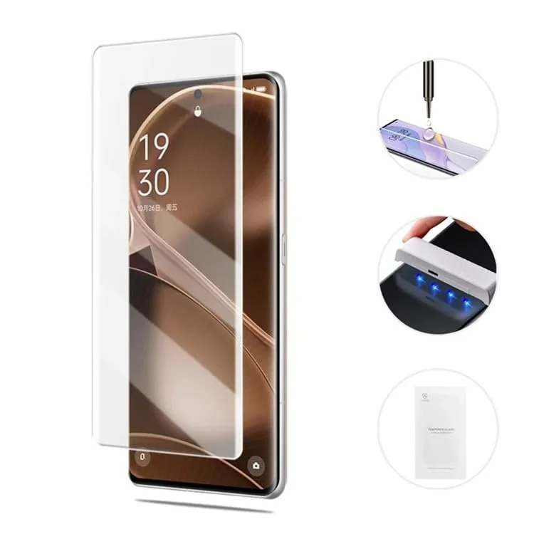 DL3 Mobilak OPPO Find X6 Pro Screen Protector [Liquid UV Tempered Glass] Full Screen adhesive [Sensitive Touch][Fingerprint Sensor Compatible] HD - Clear