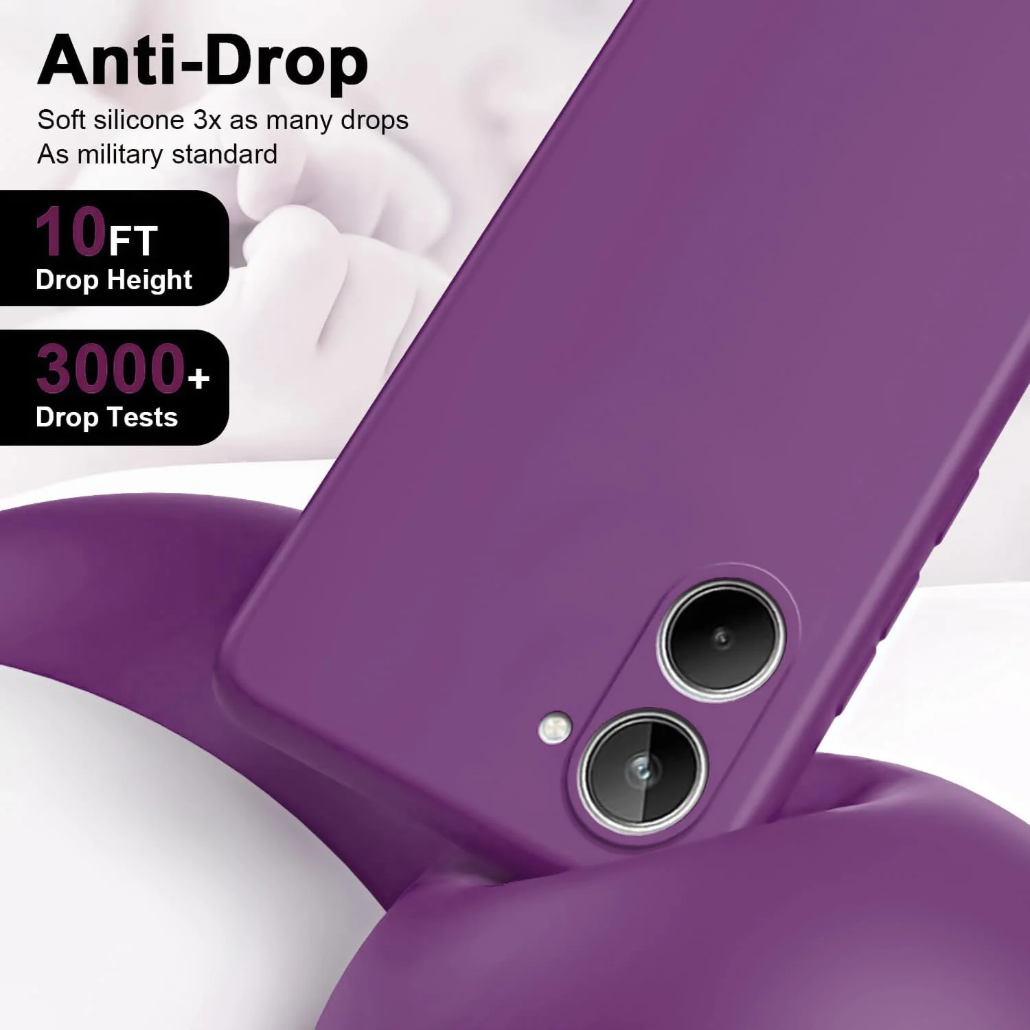 DL3 Mobilak Liquid Silicone Protective Case for realme 10 4G with Microfiber Lining and Shockproof Design - Violet
