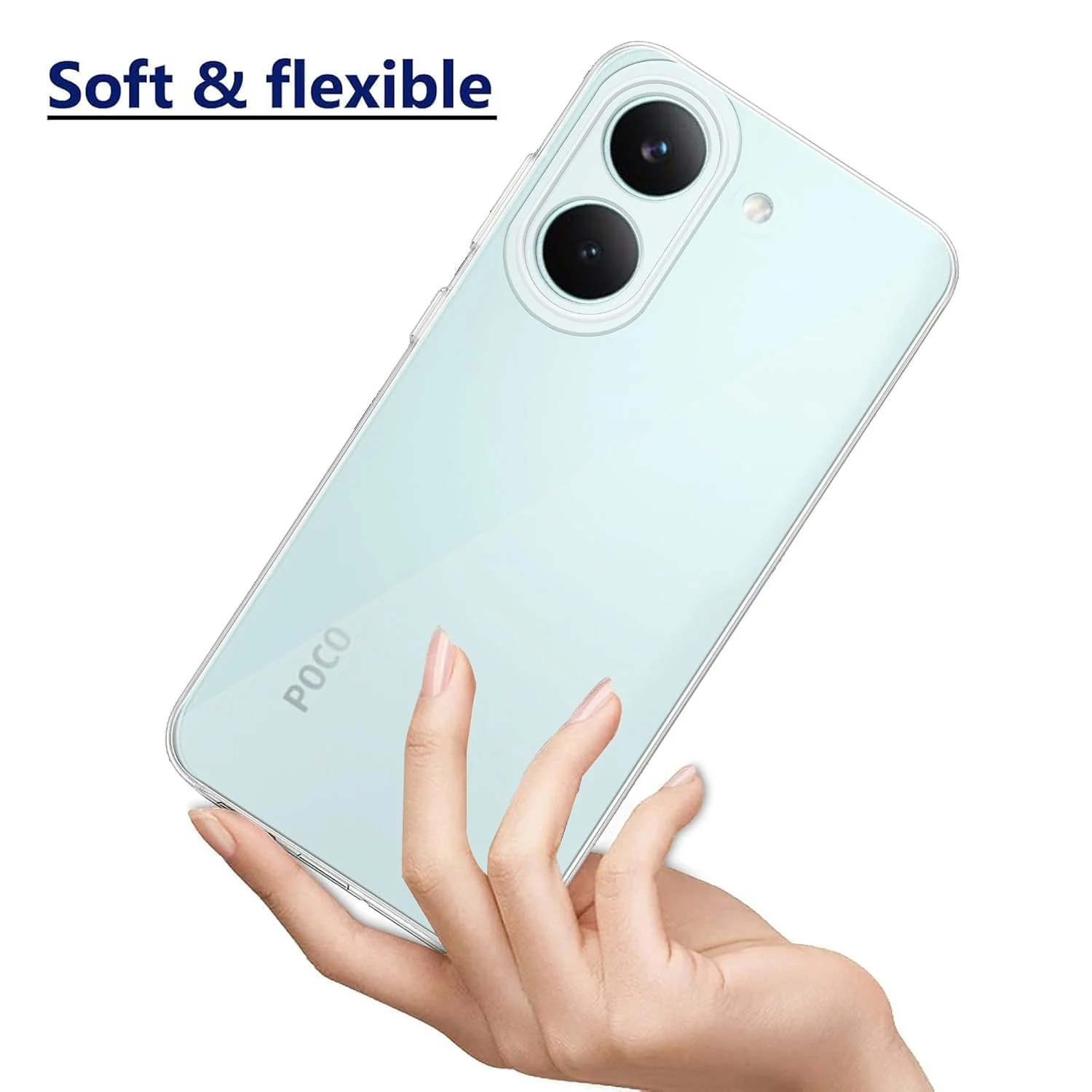 MOBIGON Crystal-Clear Soft TPU Phone Case for Xiaomi Redmi Turbo 5 5G / POCO X8 Pro 5G, Clear