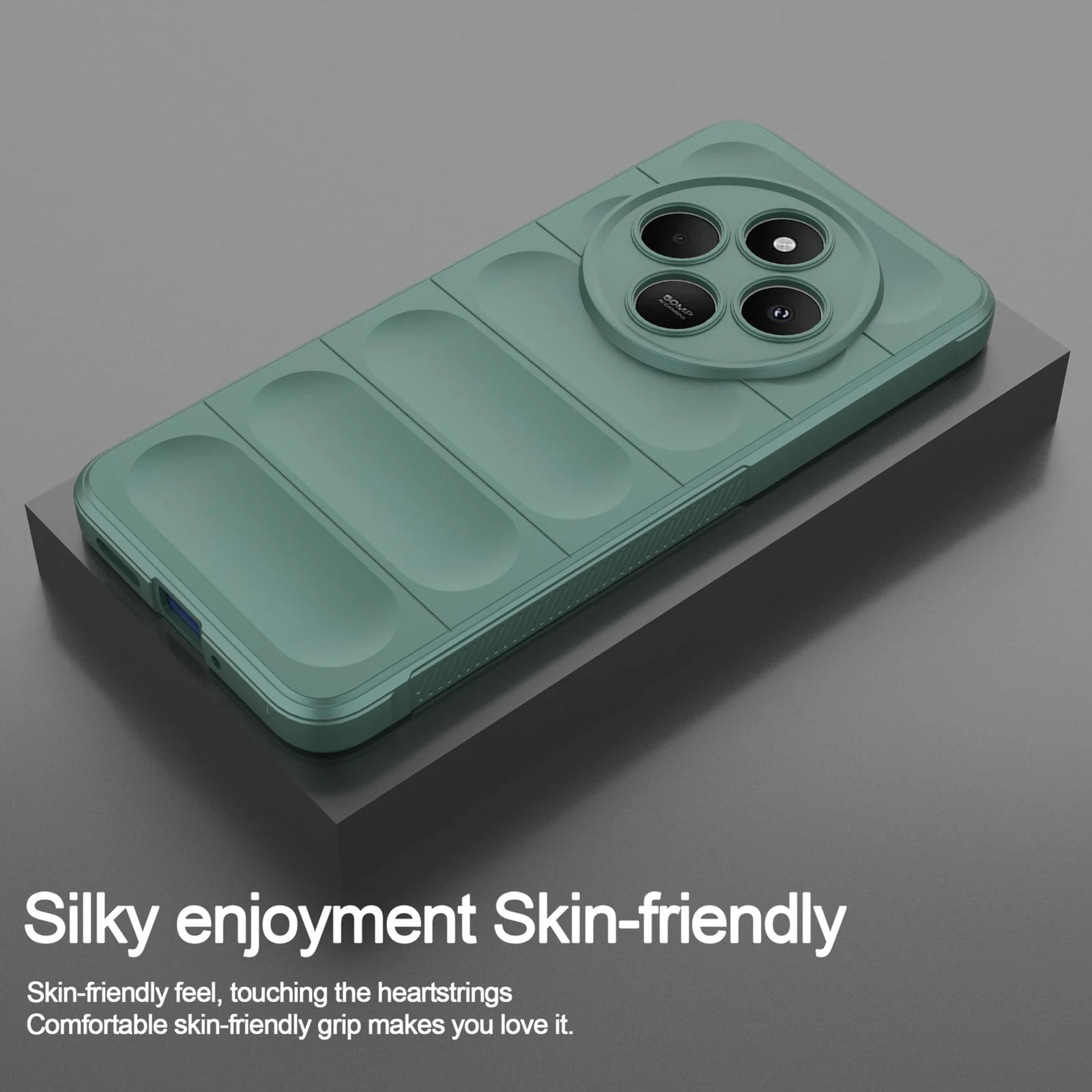 DL3 Mobilak Silicone Case for Xiaomi Redmi 14C 4G/Poco C75 Heavy Duty Protective [Slim Fit] Soft Flexible Protective Design Shock-Absorption TPU Cover With Camera Protection - Green
