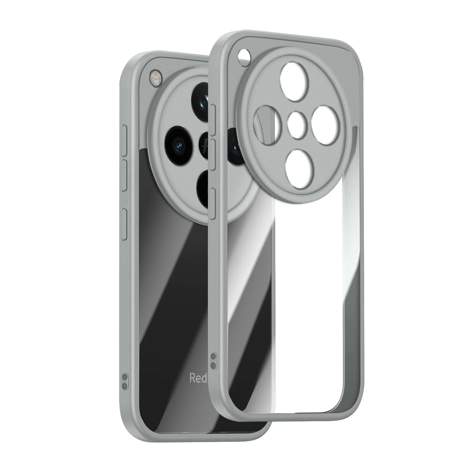 DL3 Mobilak Clear PC and TPU Protective Case for OPPO Find X8 Pro 5G with Camera Protection and Military-Grade Protection - Gray